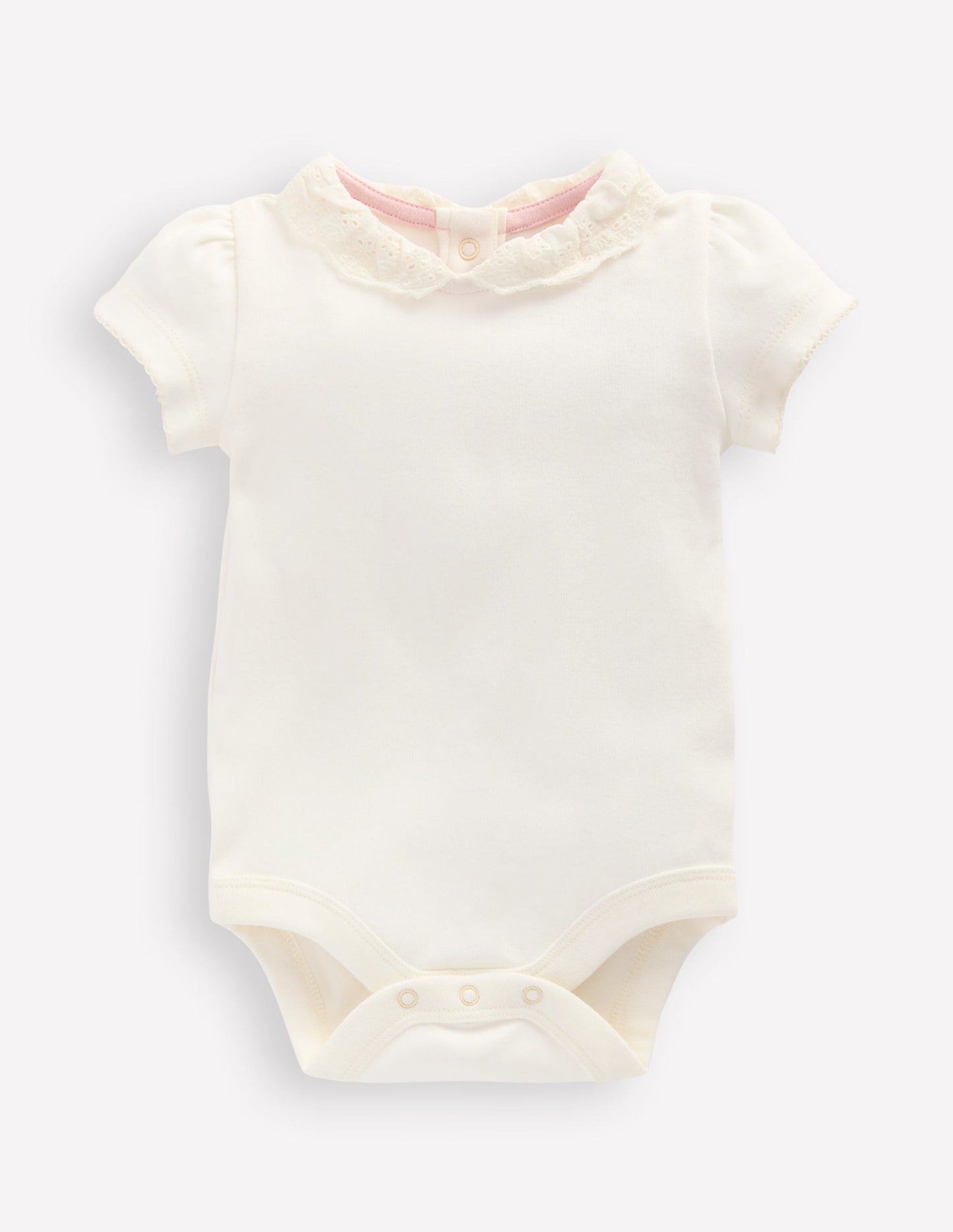 Detailed Collared Bodysuit-Soft Ivory