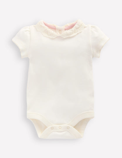 Detailed Collared Bodysuit-Soft Ivory