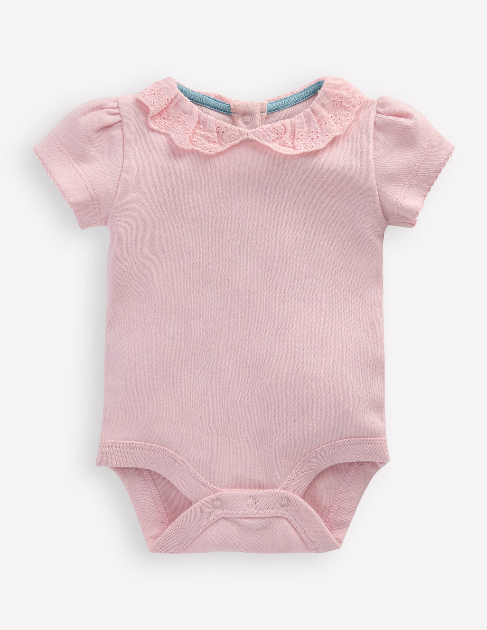 Detailed Collared Bodysuit-French Pink - Image 1