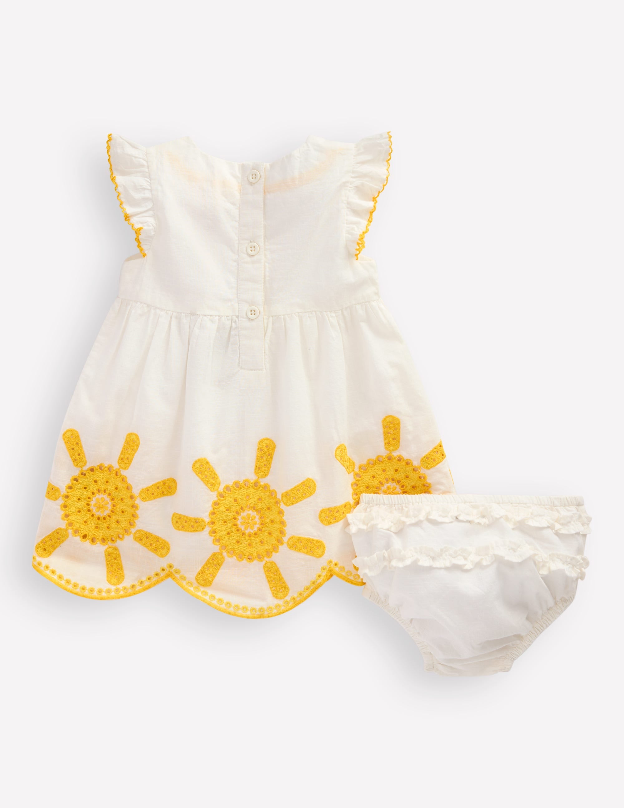 Woven Frill Dress-Ivory - Image 1