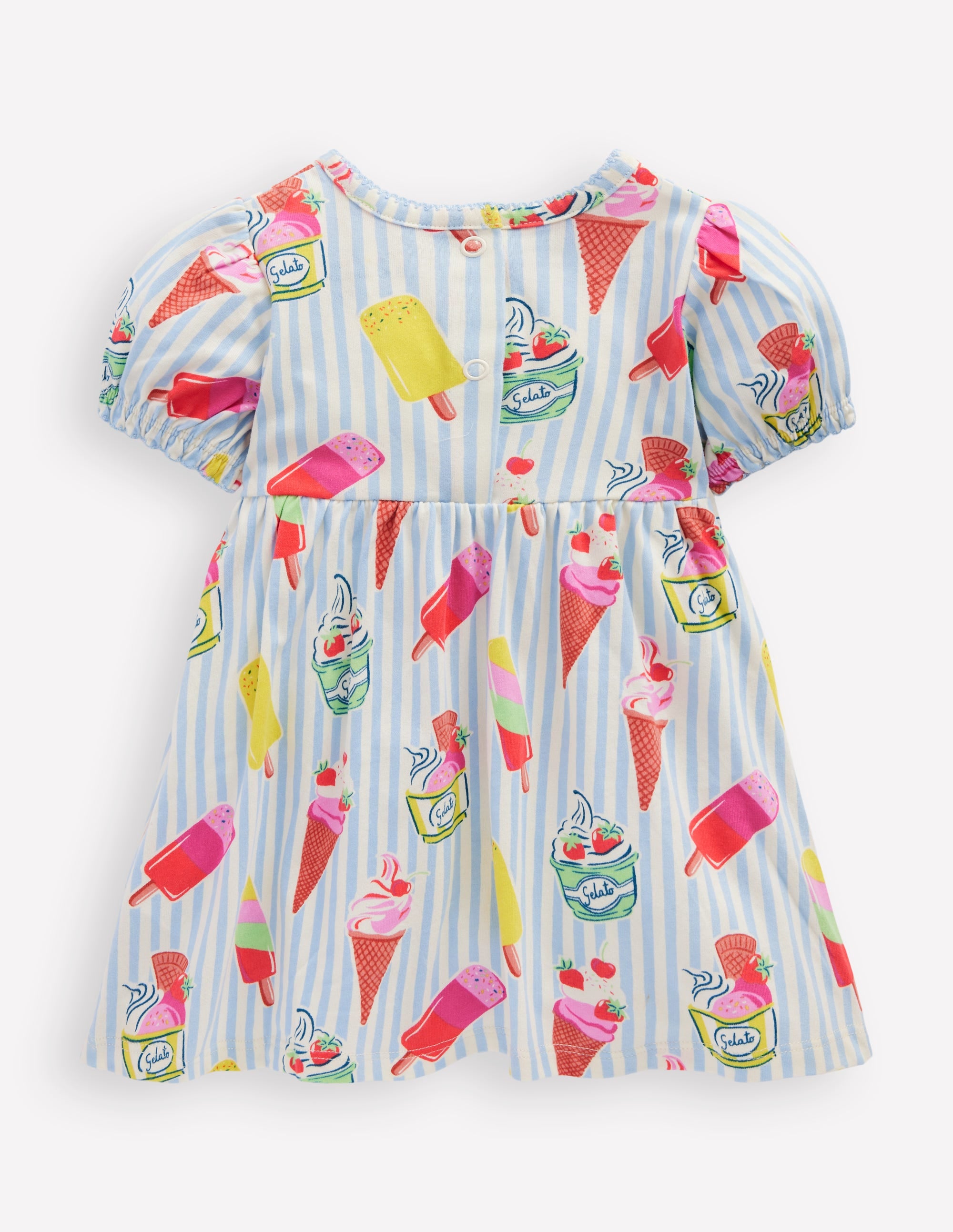 Shirred Jersey Dress-Blue Ice Creams - Image 2