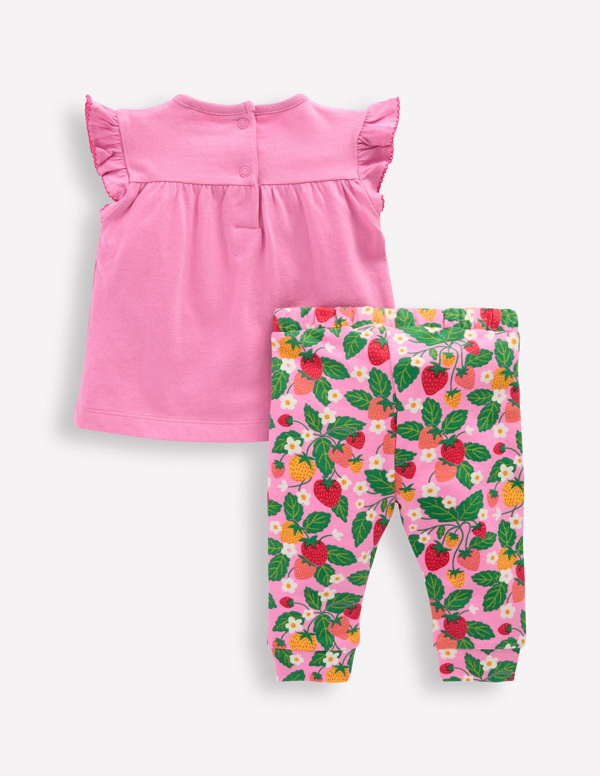 Embroidered Jersey Set-Vintage Mauve Strawberries - Image 2