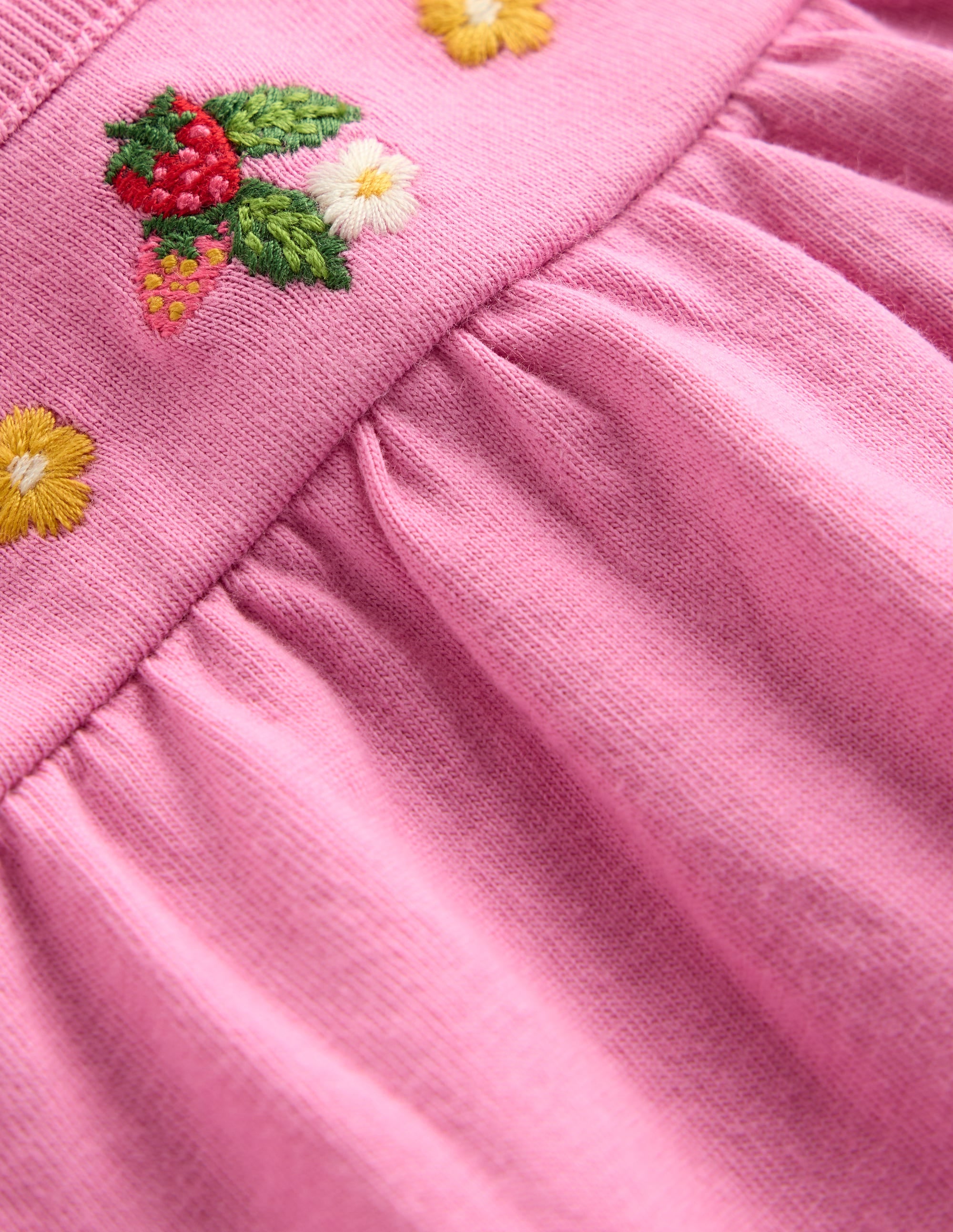 Embroidered Jersey Set-Vintage Mauve Strawberries - Image 3