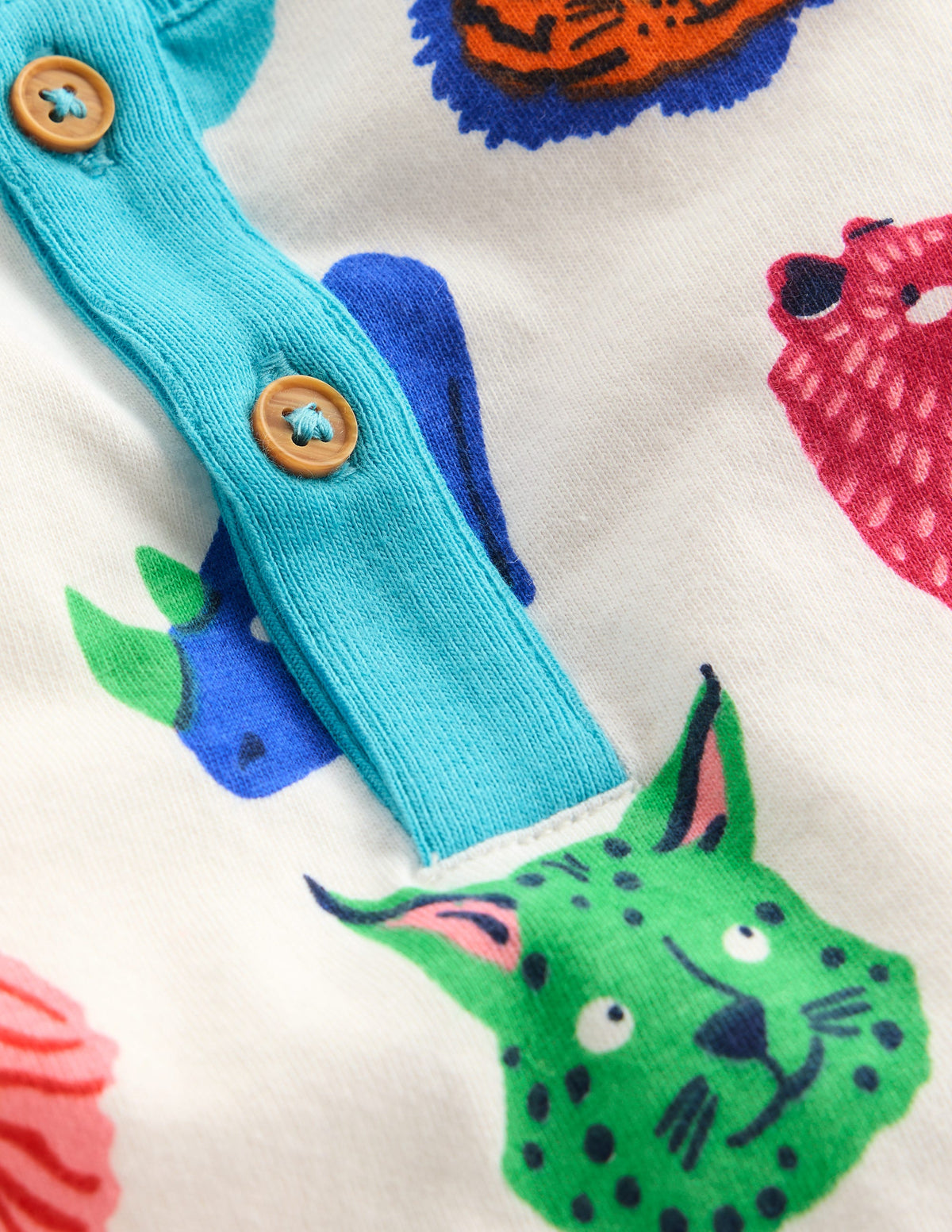 Short Sleeve Printed Play Set-Multi Jungle Faces - Image 6