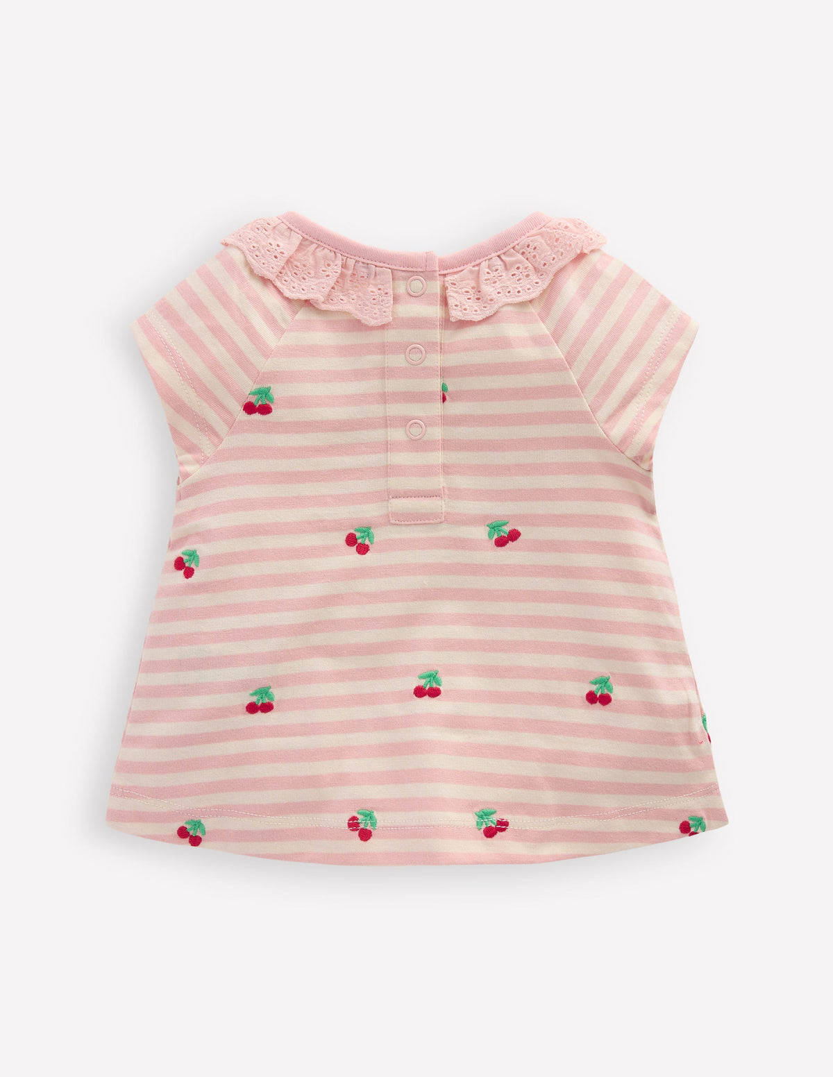 Embroidered Jersey Top-Soft Ivory/ Chalk Pink - Image 2