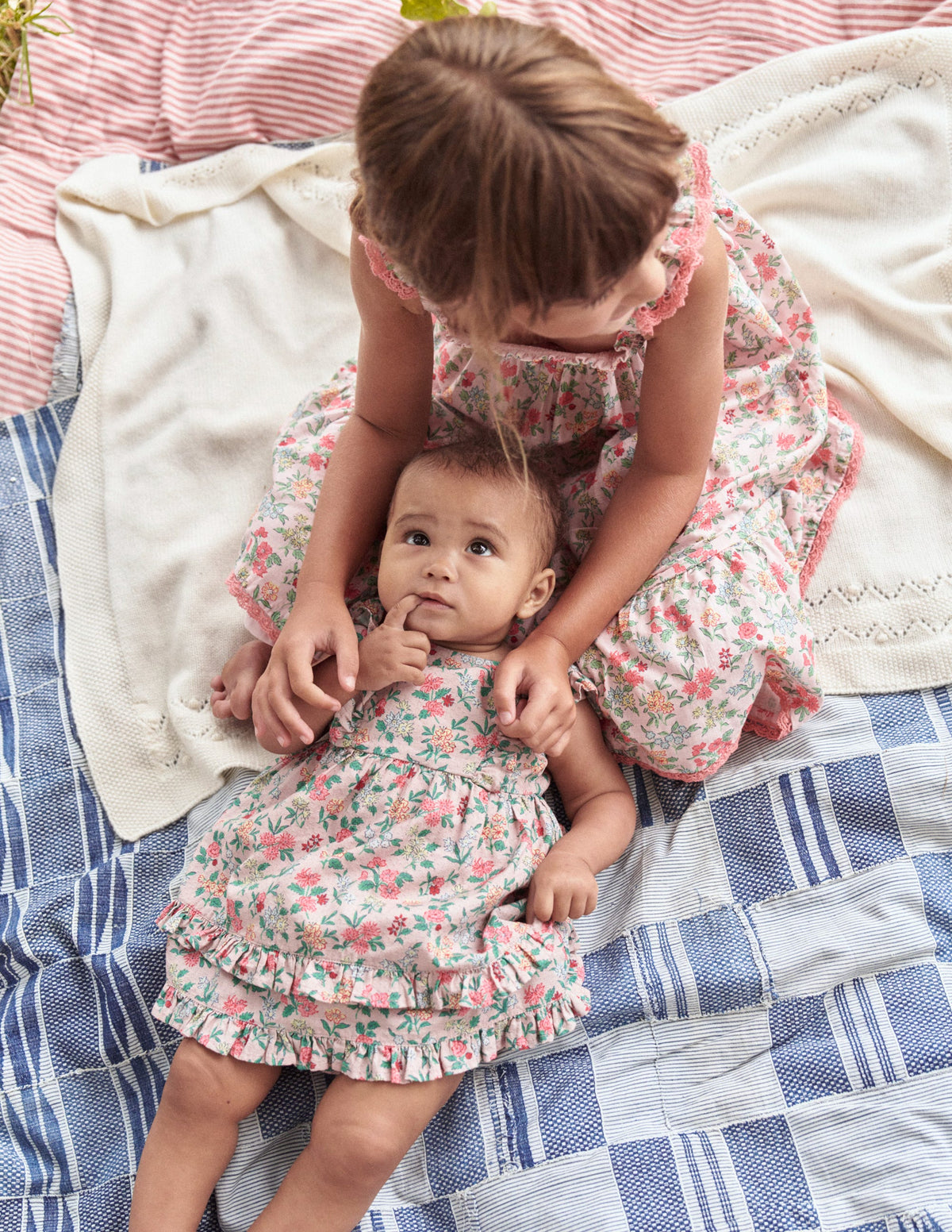 Frilly Pinny Dress-Chalk Pink Garden Ditsy - Image 9