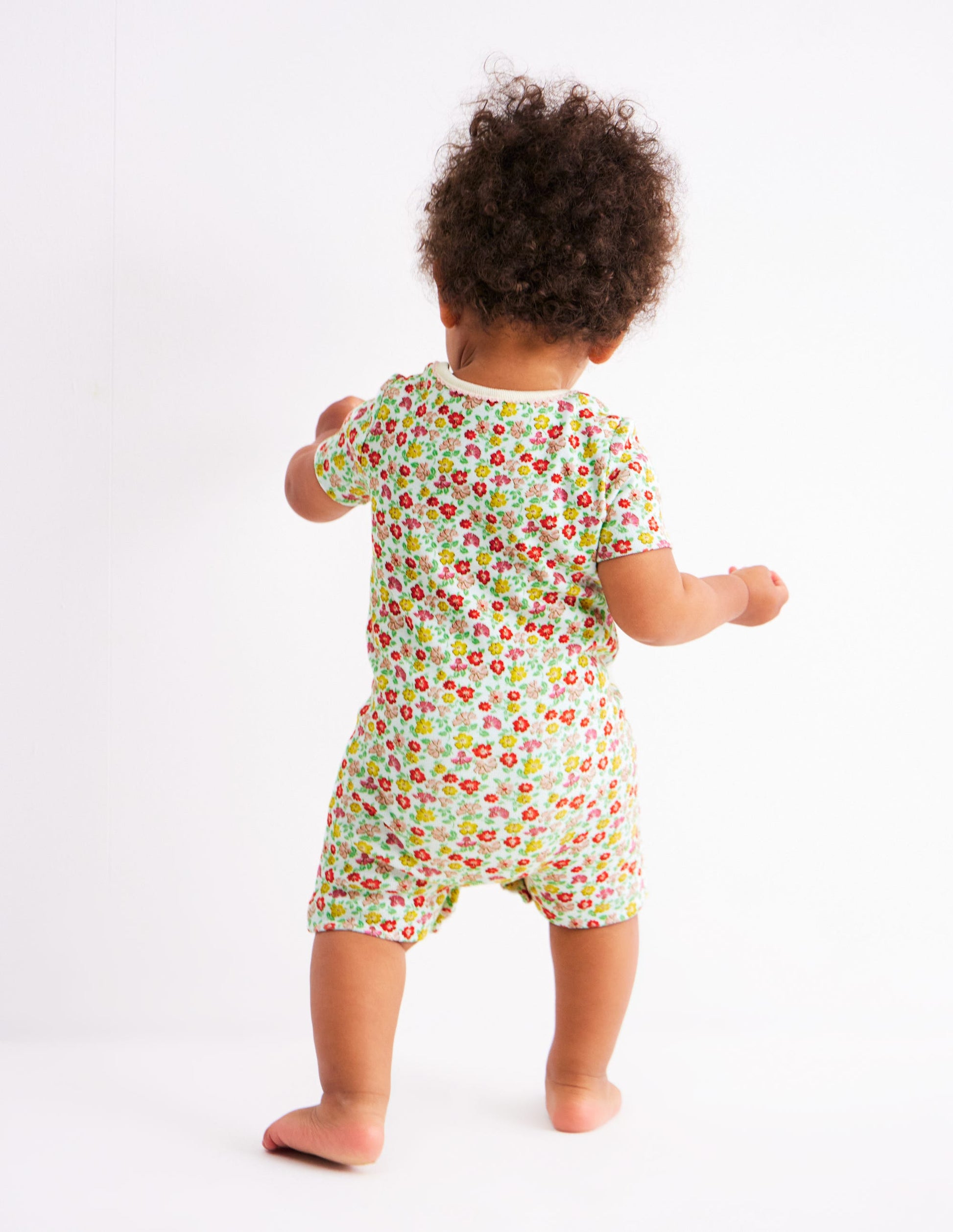 Twin Pack Short Rompers-Multi Summer Flowerbed-2