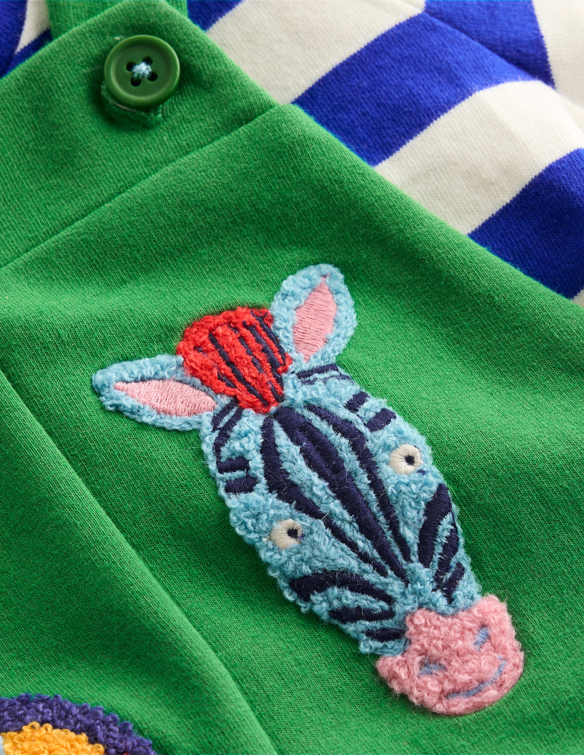 Boucle Jersey Overalls Set-Green Jungle Animals-6