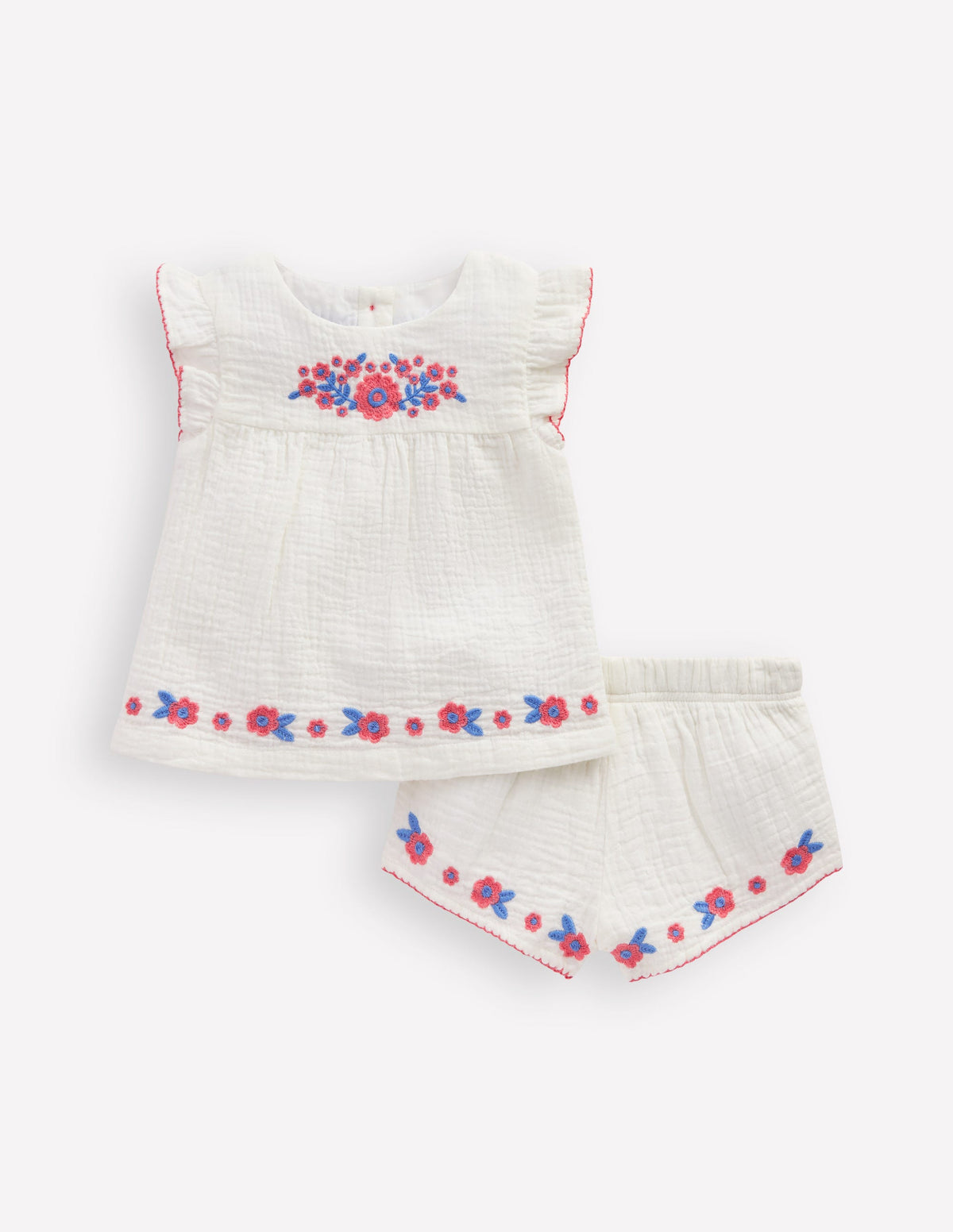Embroidered Woven Play Set-White Embroidered - Image 3