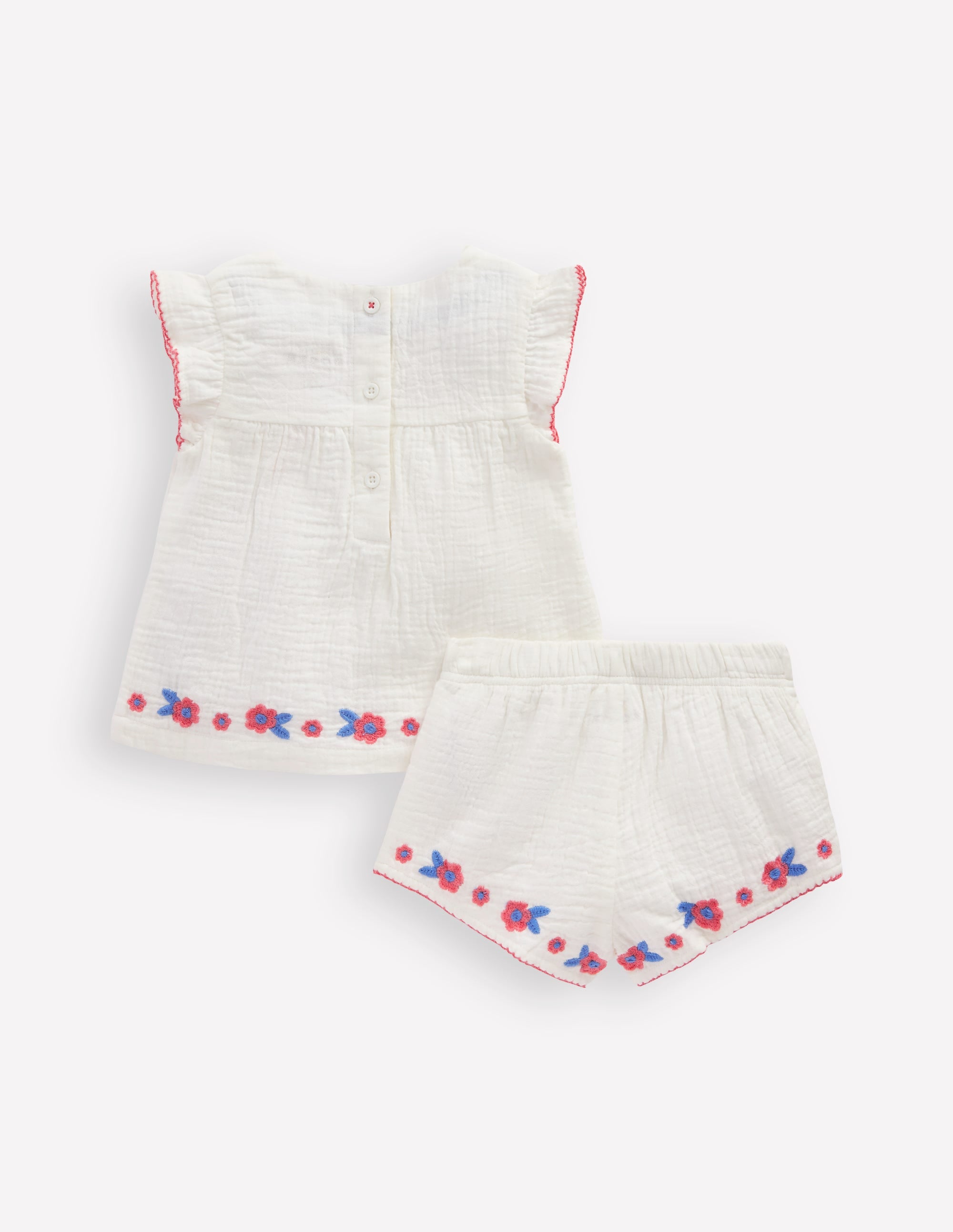 Embroidered Woven Play Set-White Embroidered - Image 4