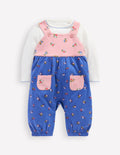 Jersey Overalls Set-Multi Spaced Ditsy