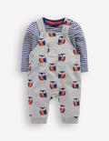 Jersey Overalls Set-Grey Marl Owls