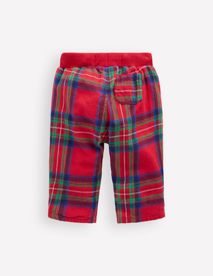 Cosy Lined Pants-Red Check-2