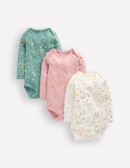 3-pack Pointelle Bodies-Multi Foil Stars-1