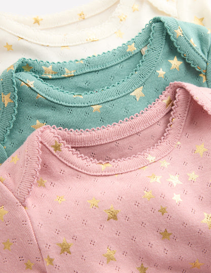 3-pack Pointelle Bodies-Multi Foil Stars-3