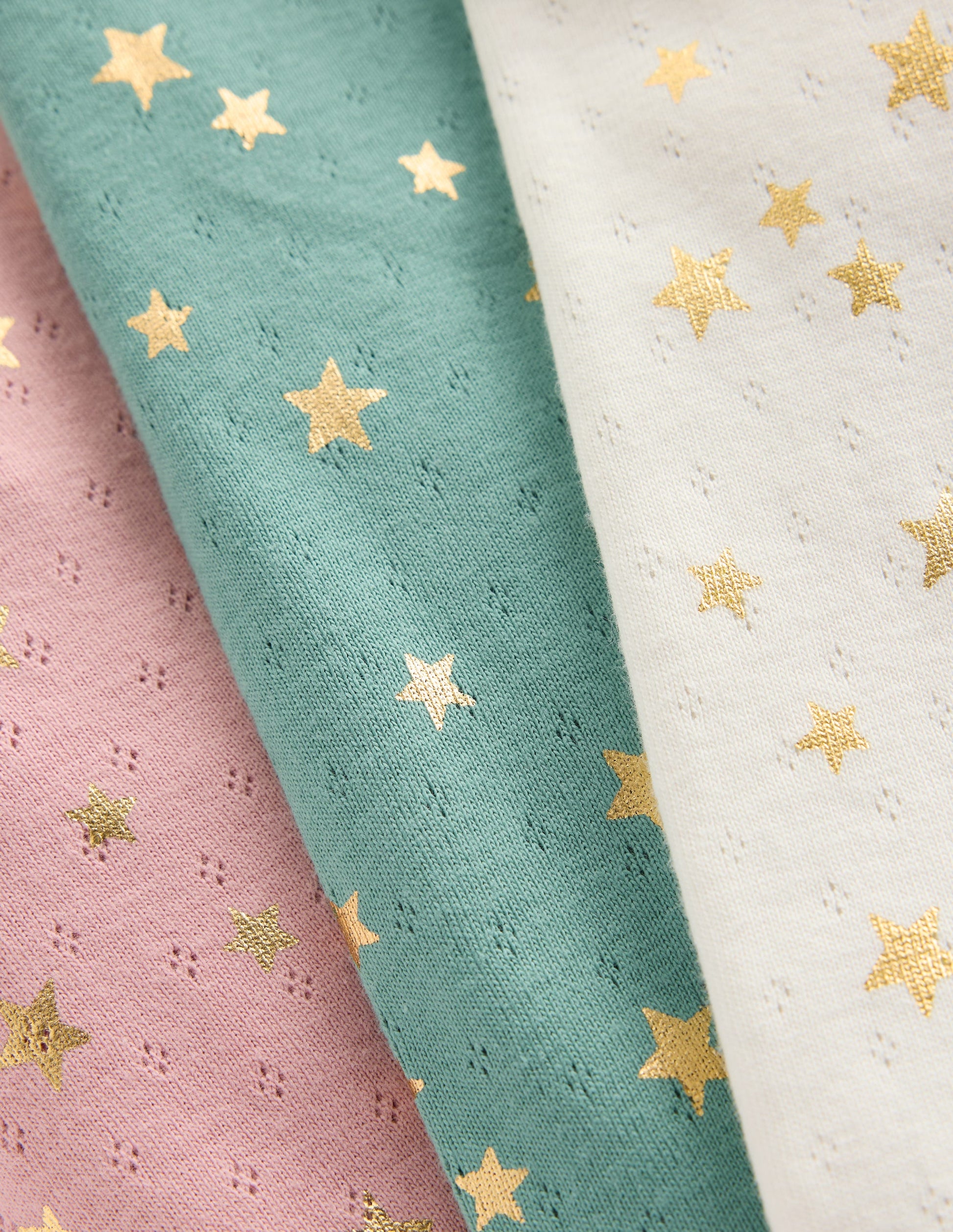 Pointelle 3-pack Leggings-Multi Foil Stars-2