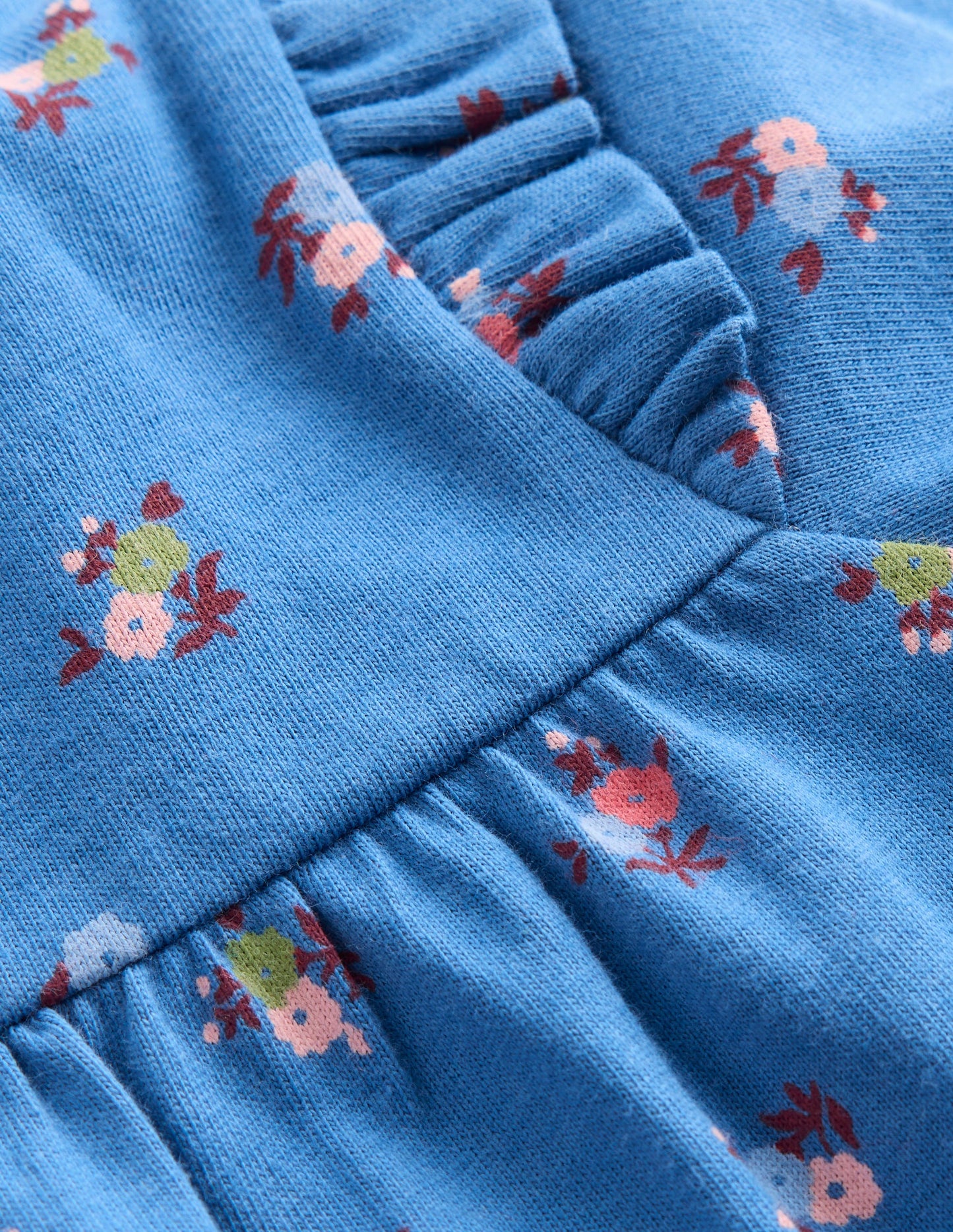 Printed Jersey Dress-Blue Floral