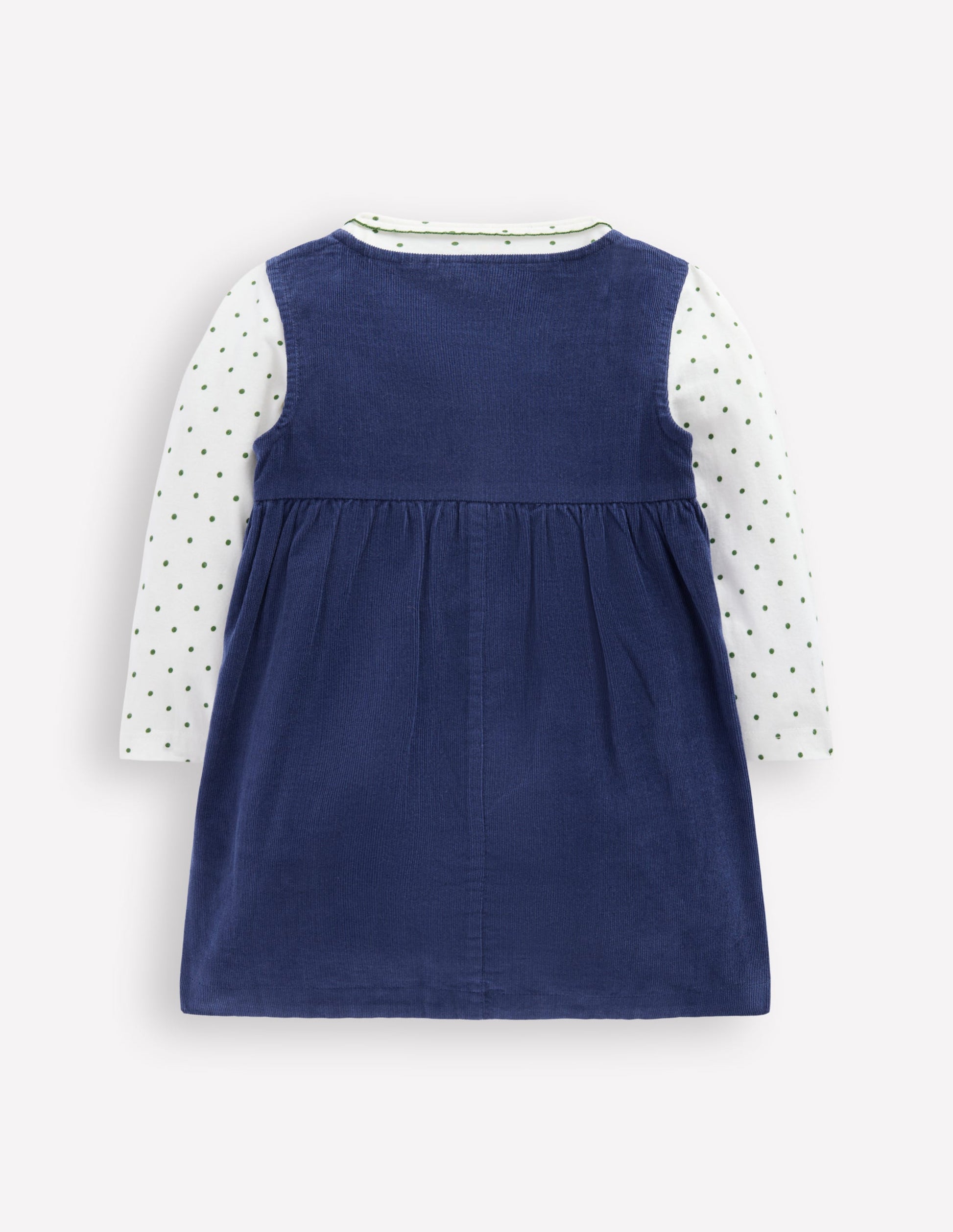 Woven Pinny Dress Set-College Navy Cherries-2
