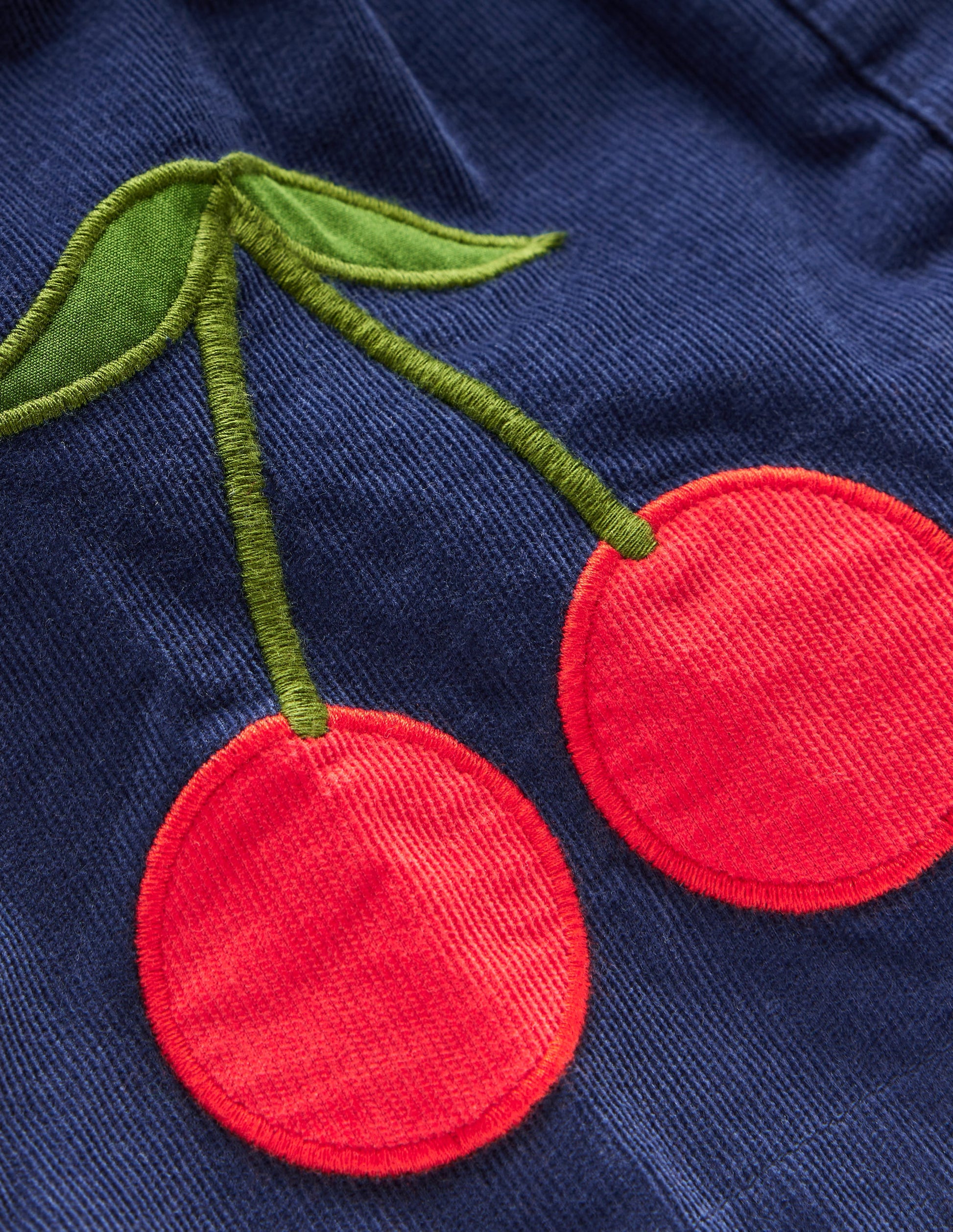 Woven Pinny Dress Set-College Navy Cherries-3