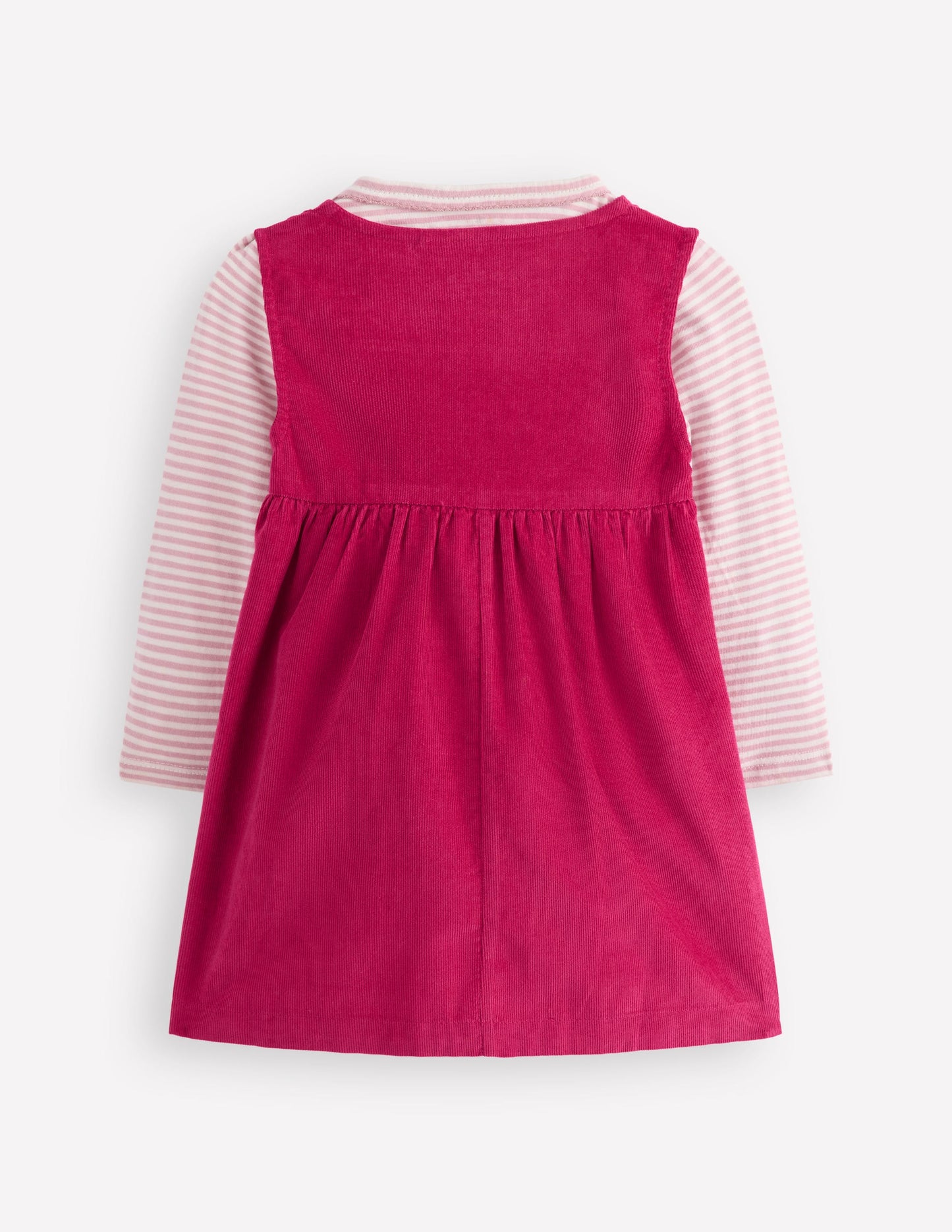 Woven Pinny Dress Set-Bright Cherry Kittens