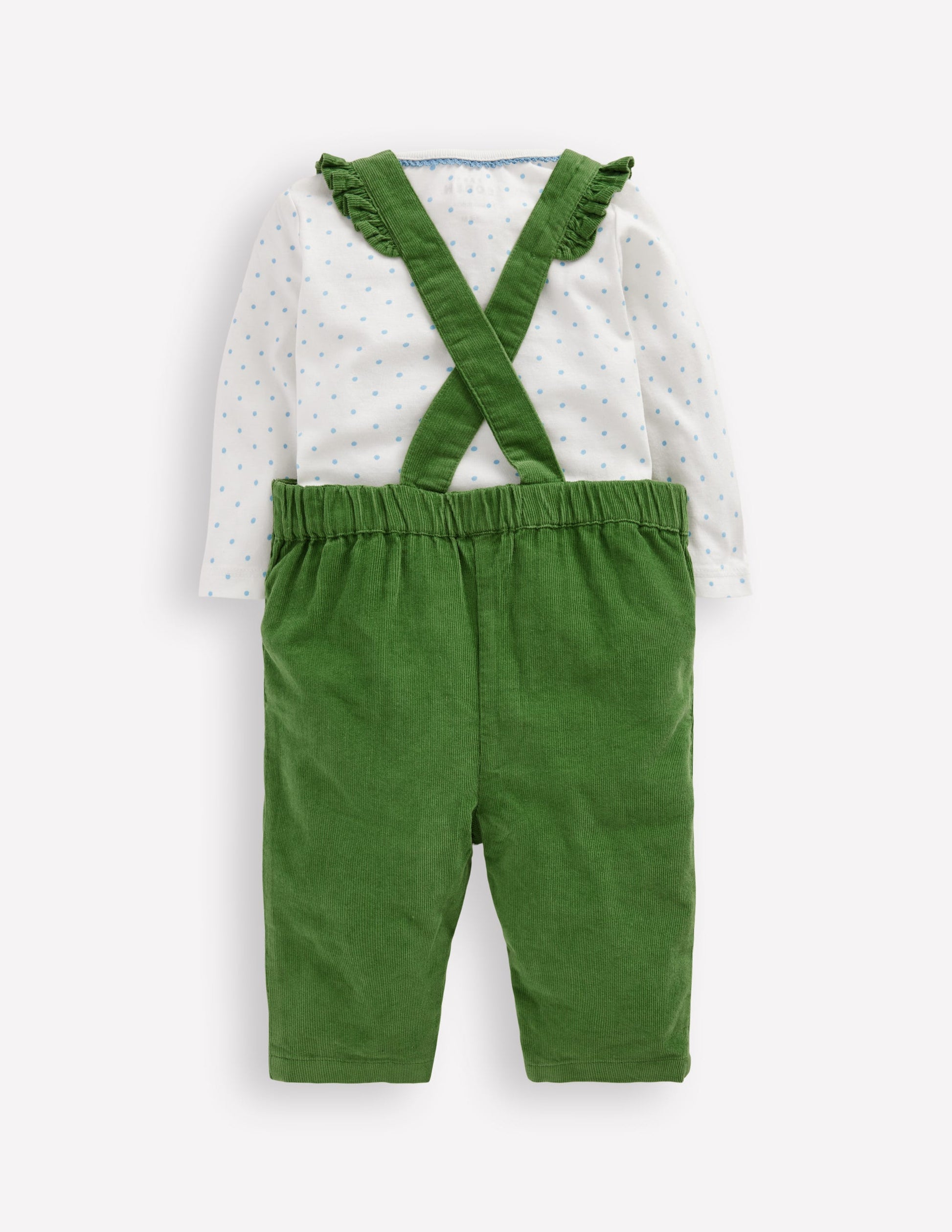Woven Overalls Set-Broccoli Green Embroidered-2