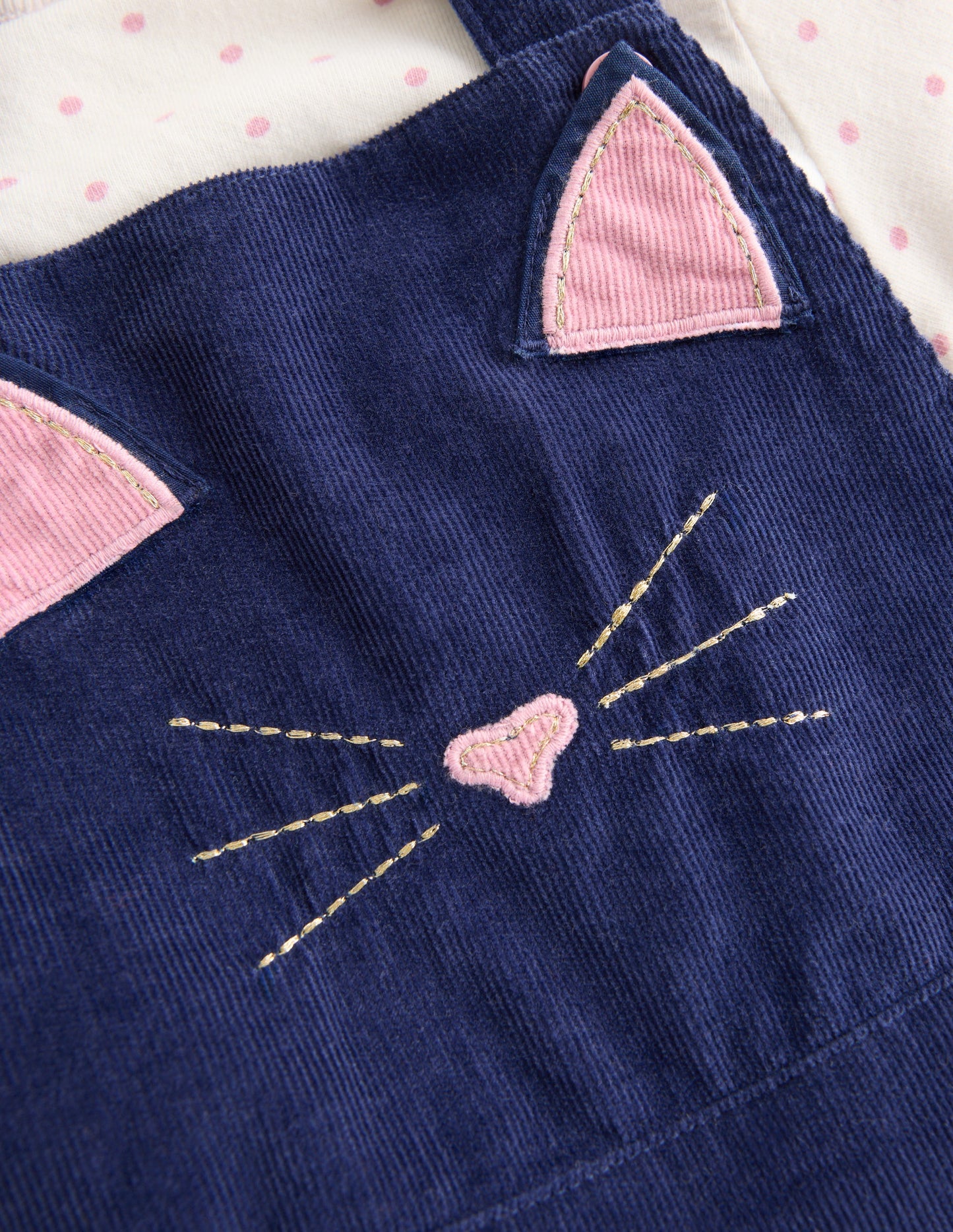 Woven Overalls Set-Navy Cat