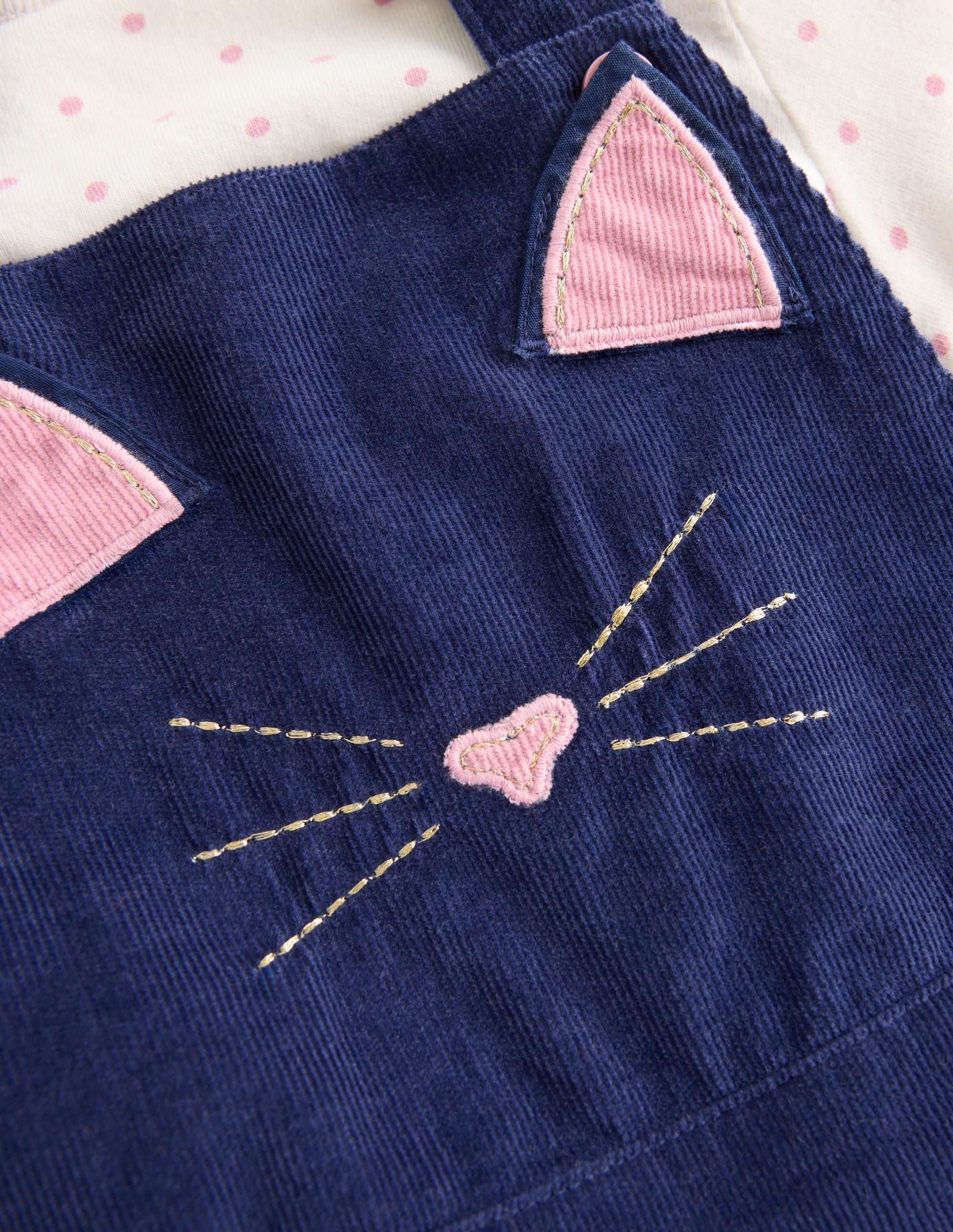 Woven Overalls Set-Navy Cat - Image 3