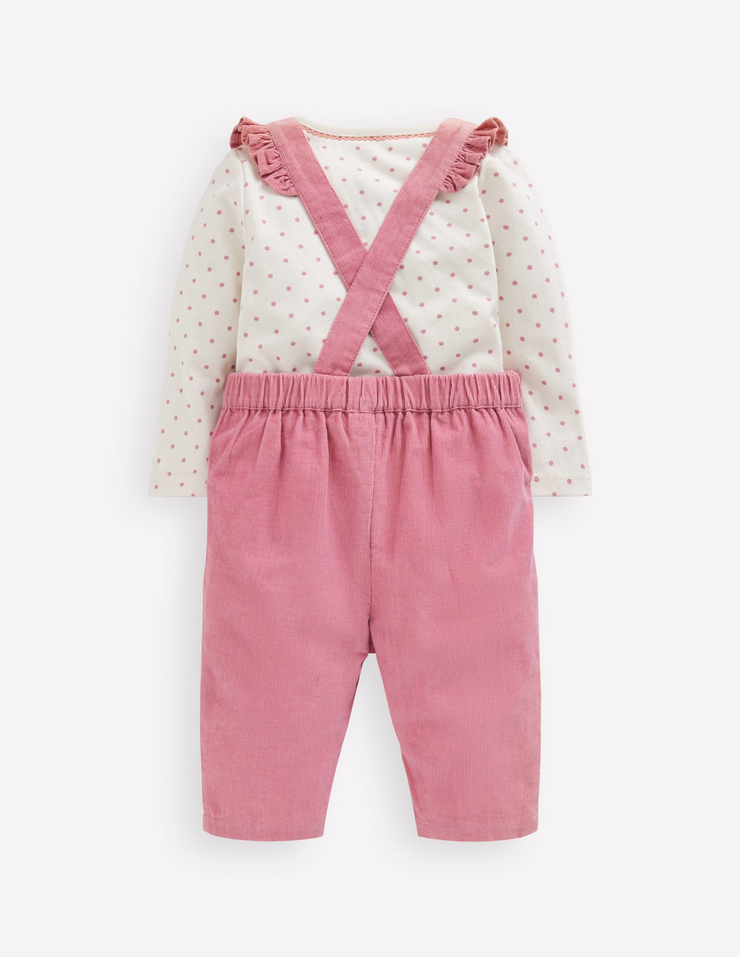 Woven Overalls Set-Pink Haze Floral Embroidery