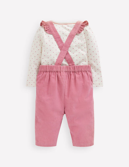 Woven Overalls Set-Pink Haze Floral Embroidery-2