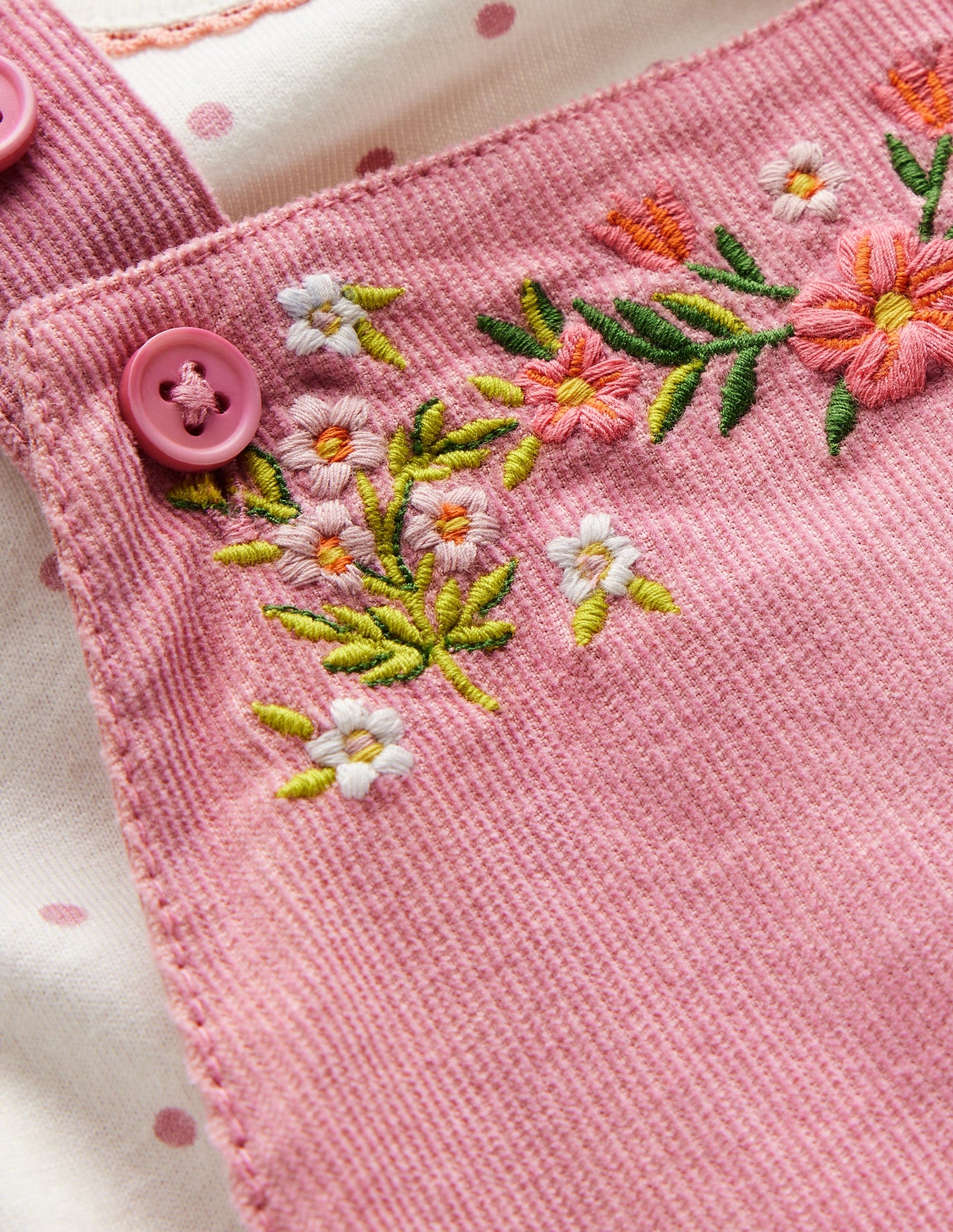 Woven Overalls Set-Pink Haze Floral Embroidery