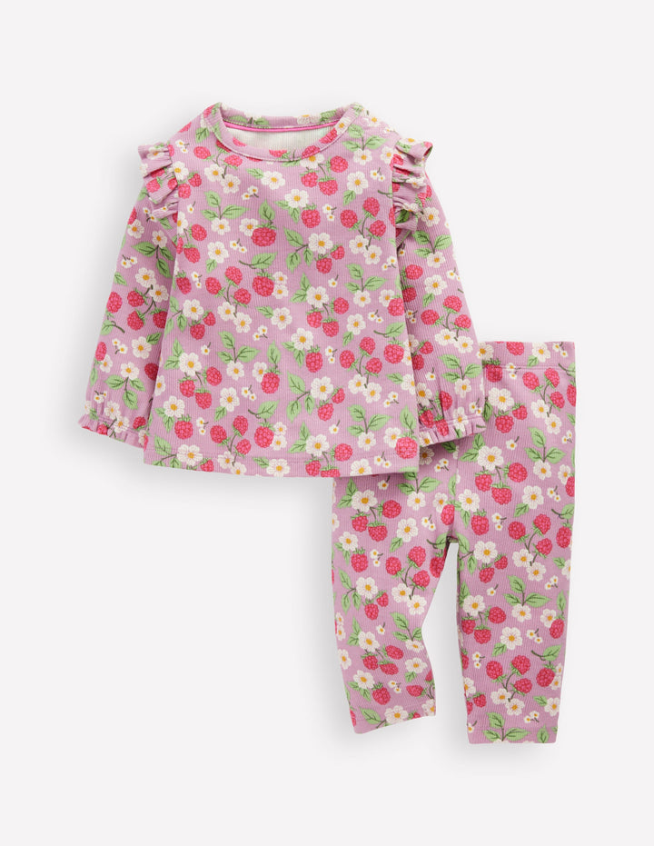 Ribbed Jersey Play Set-Mauve Mist Vintage Berry