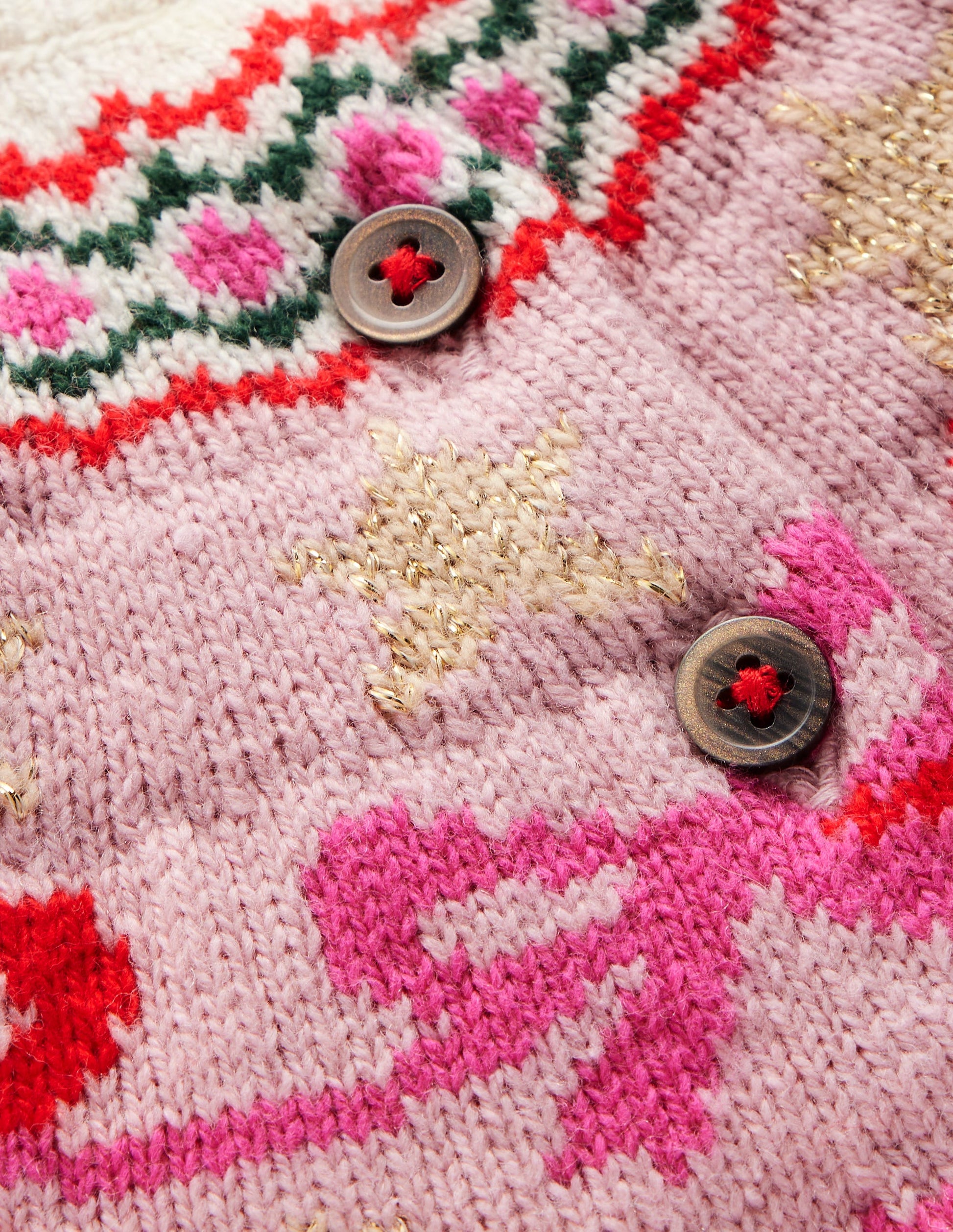 Edie Fair Isle Cardigan-Vintage Pink Bows-3