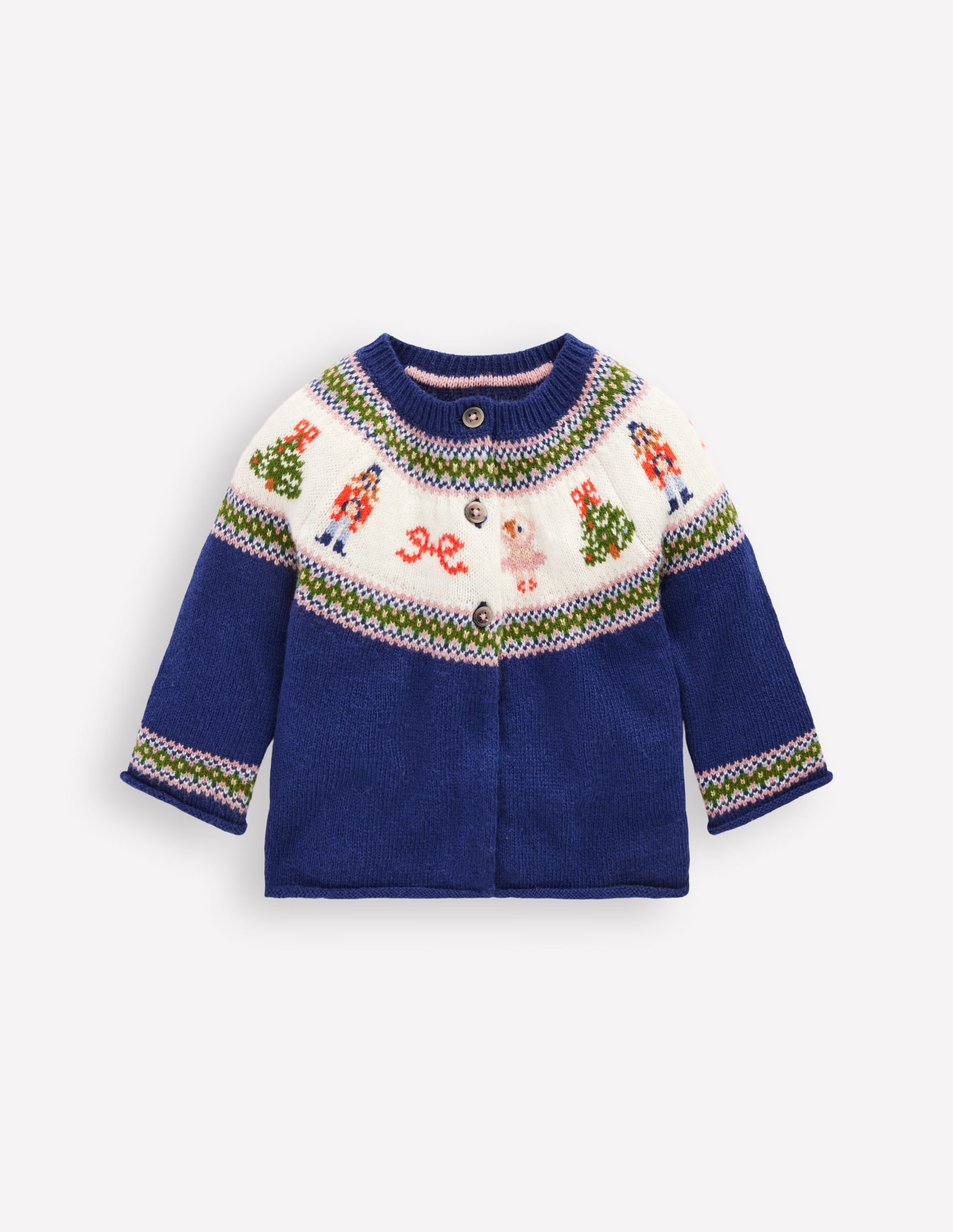 Edie Fair Isle Cardigan-College Navy Nutcracker | Boden USA