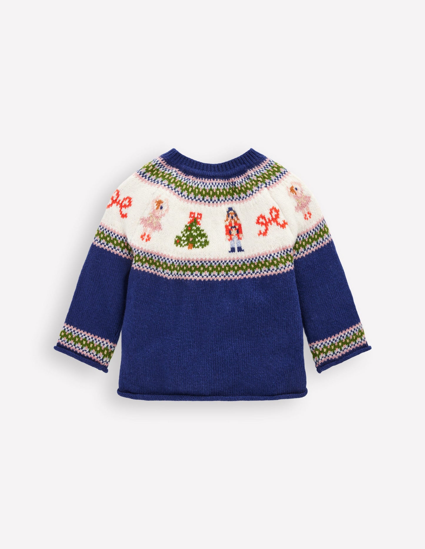 Edie Fair Isle Cardigan-College Navy Nutcracker