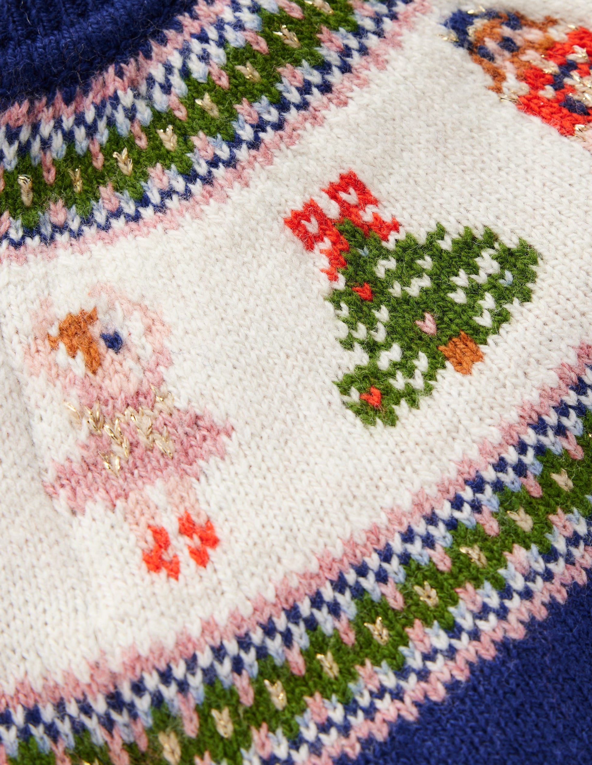 Edie Fair Isle Cardigan-College Navy Nutcracker-3