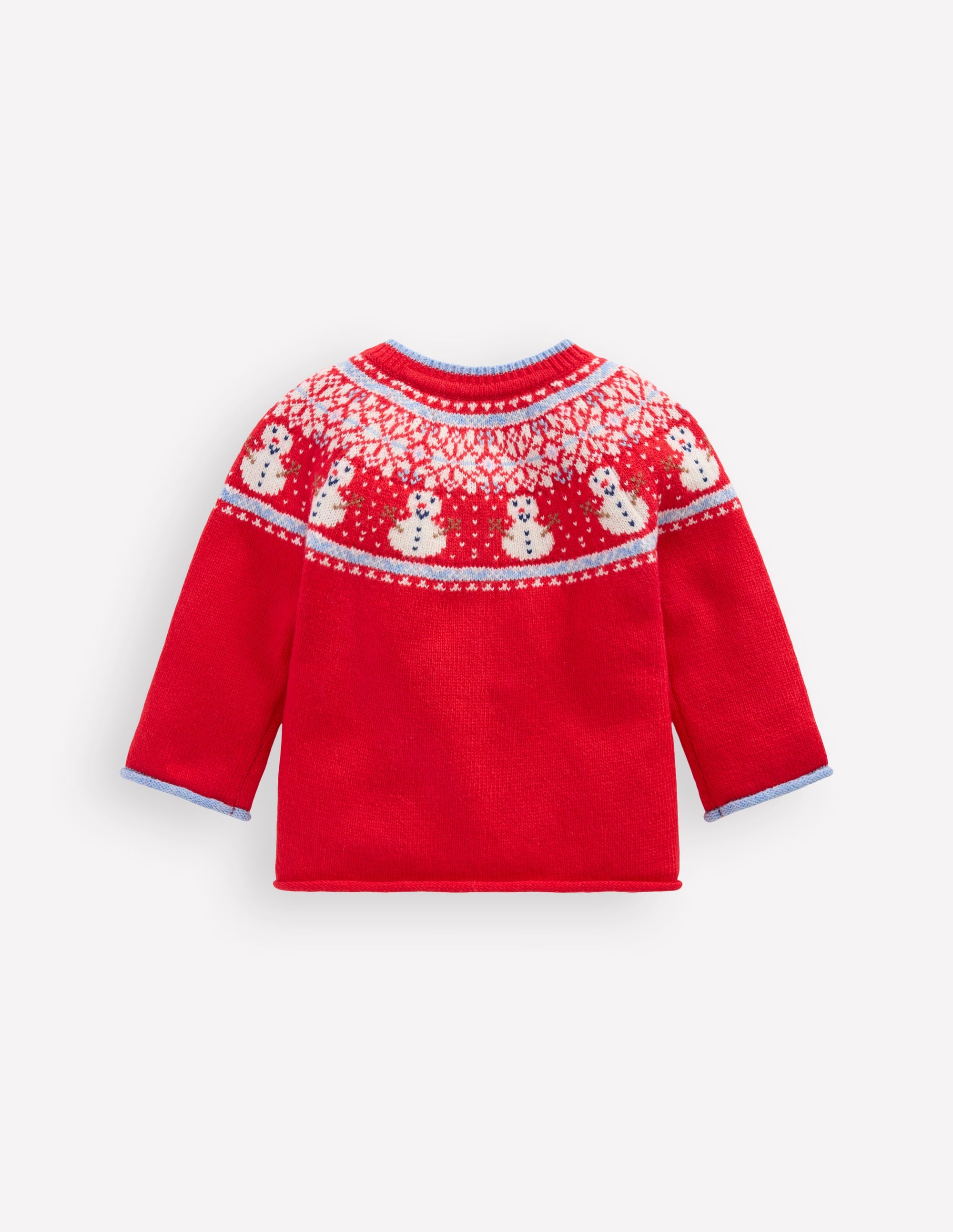 Fair Isle Cardigan-Poppy Red Snowman - Image 2