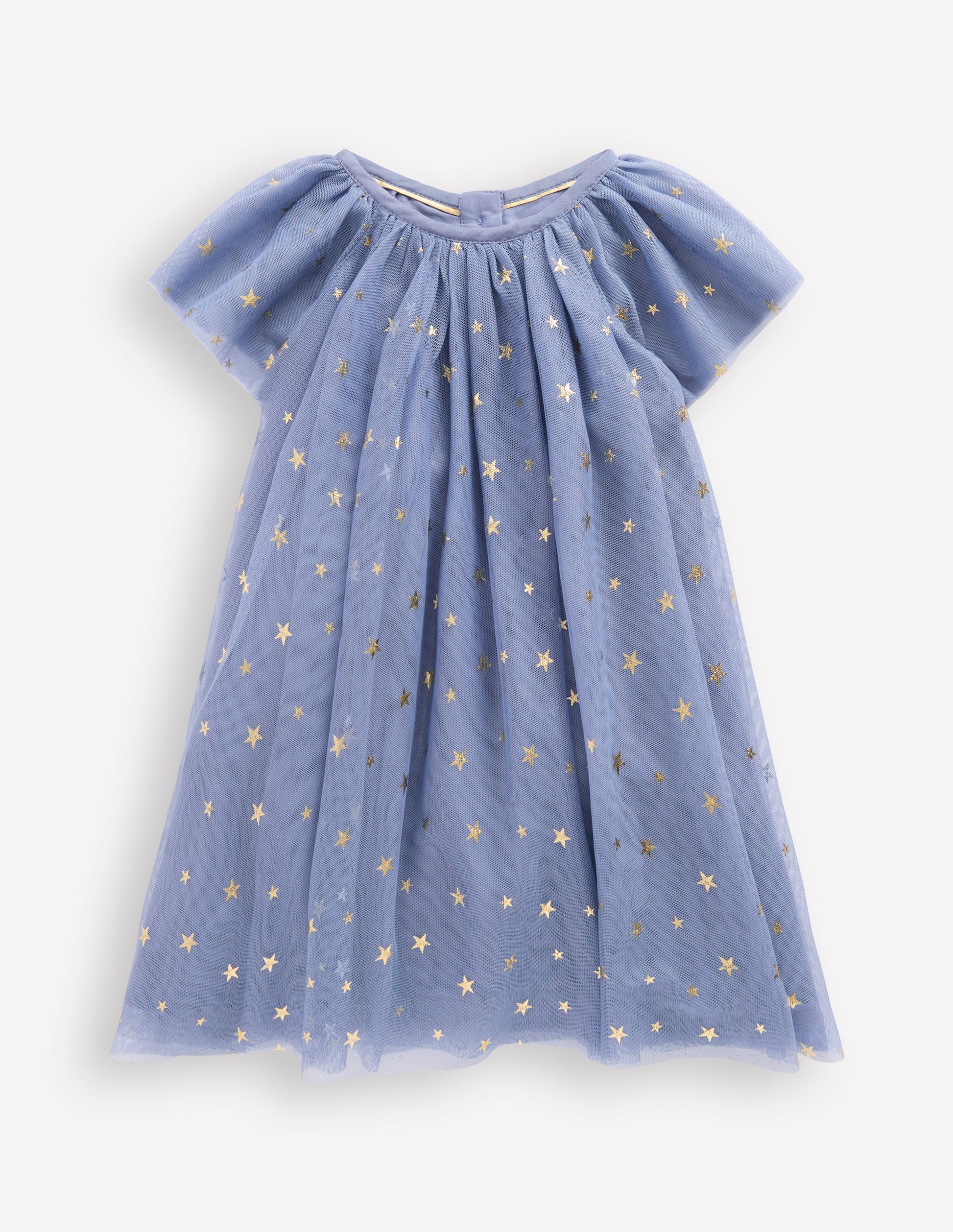 Layered Tulle Dress-Blue Gold Foil Star-1