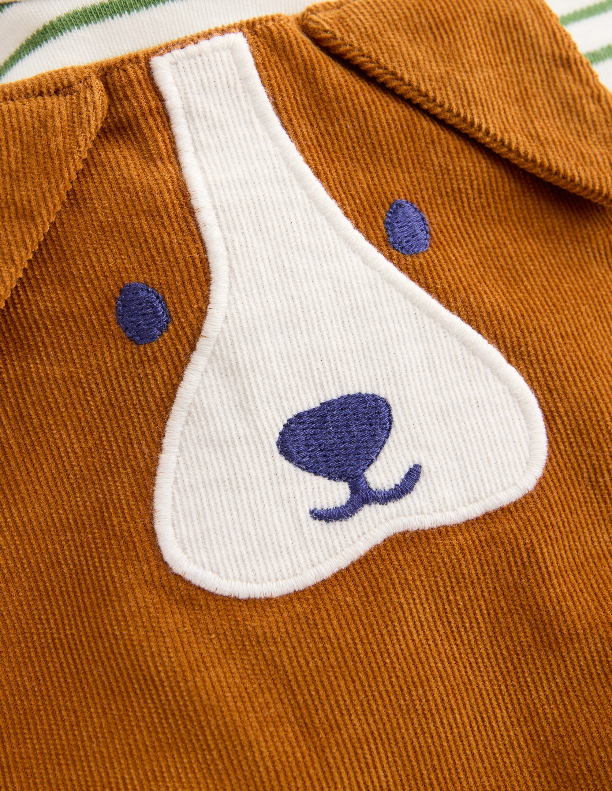 Novelty Cord Overalls Set-Brown Dog - Image 3