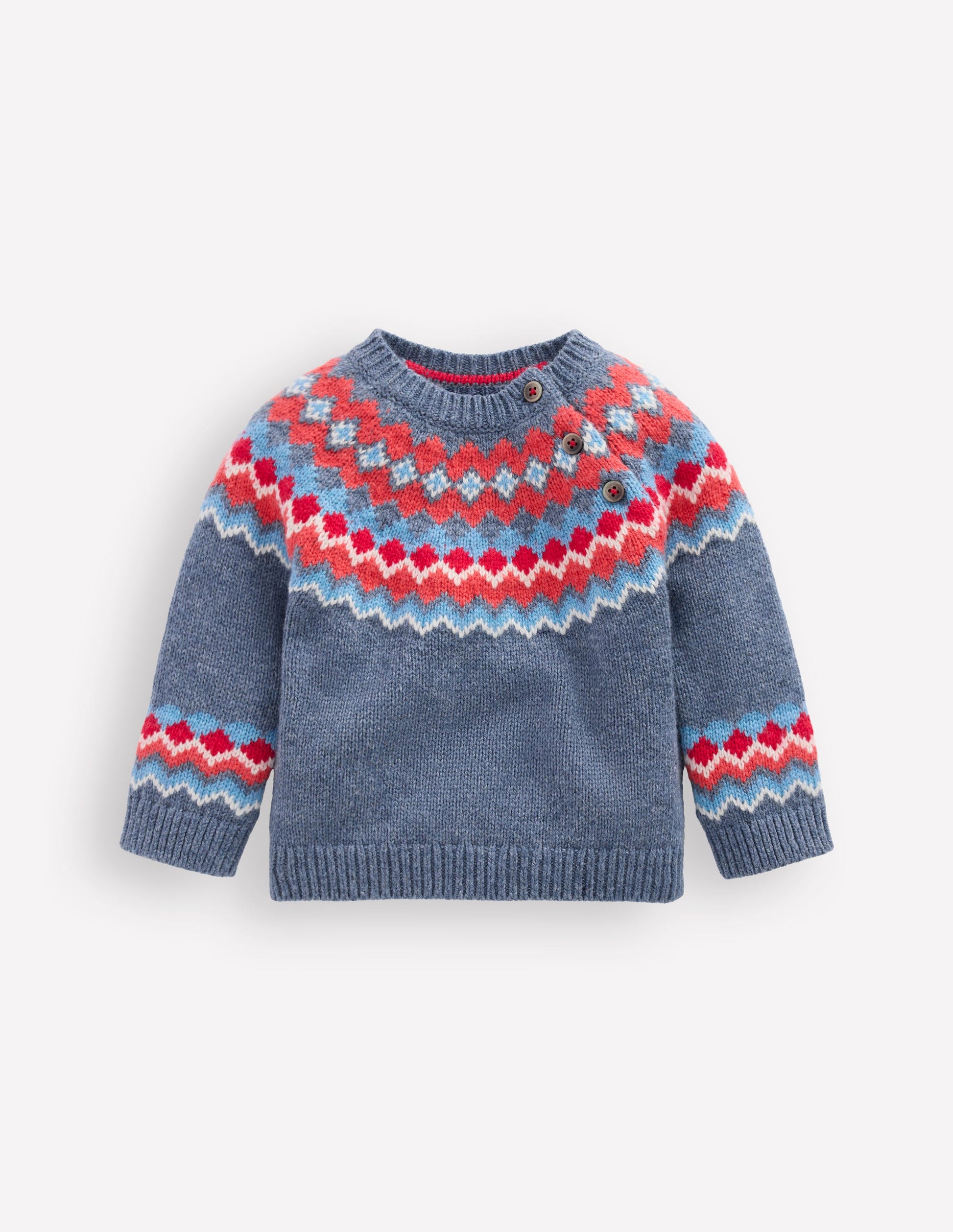 Fair Isle Button Sweater-Blue Classic Fair Isle-1