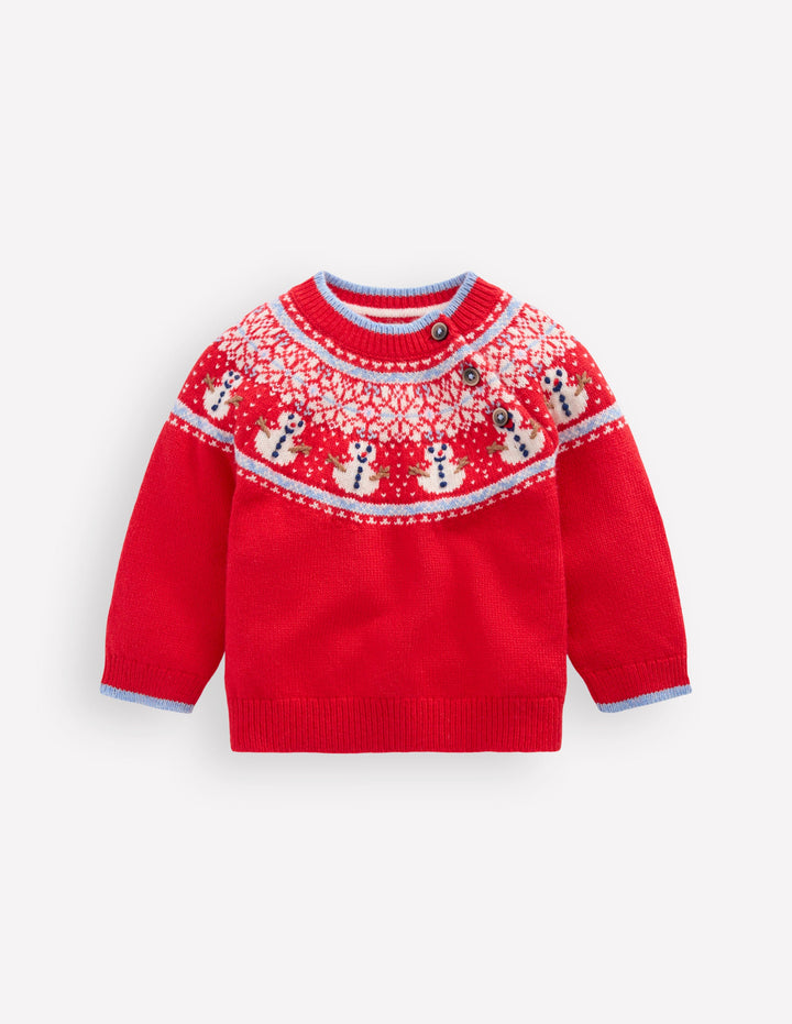 Fair isle Sweater-Red Snowman