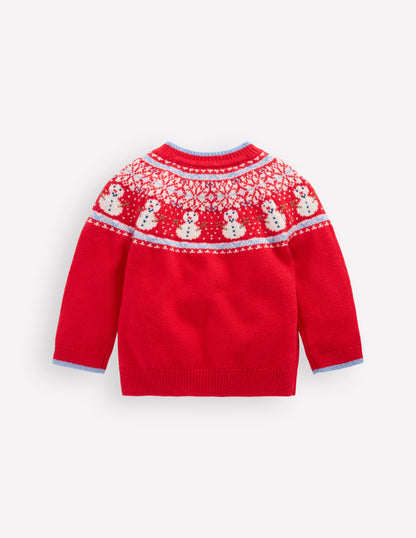 Fair isle Sweater-Red Snowman-2