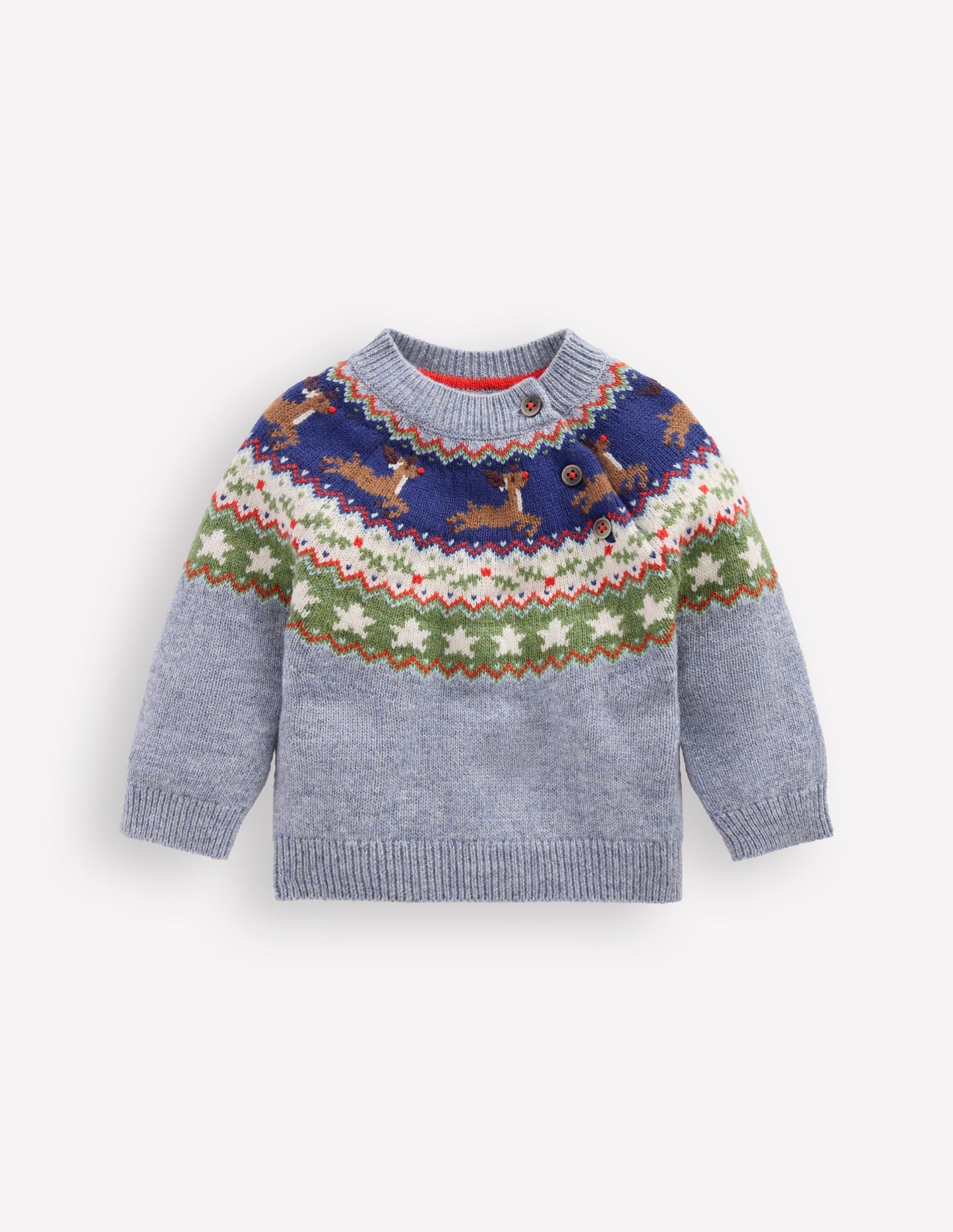 Fair isle Sweater-Blue Festive Reindeer