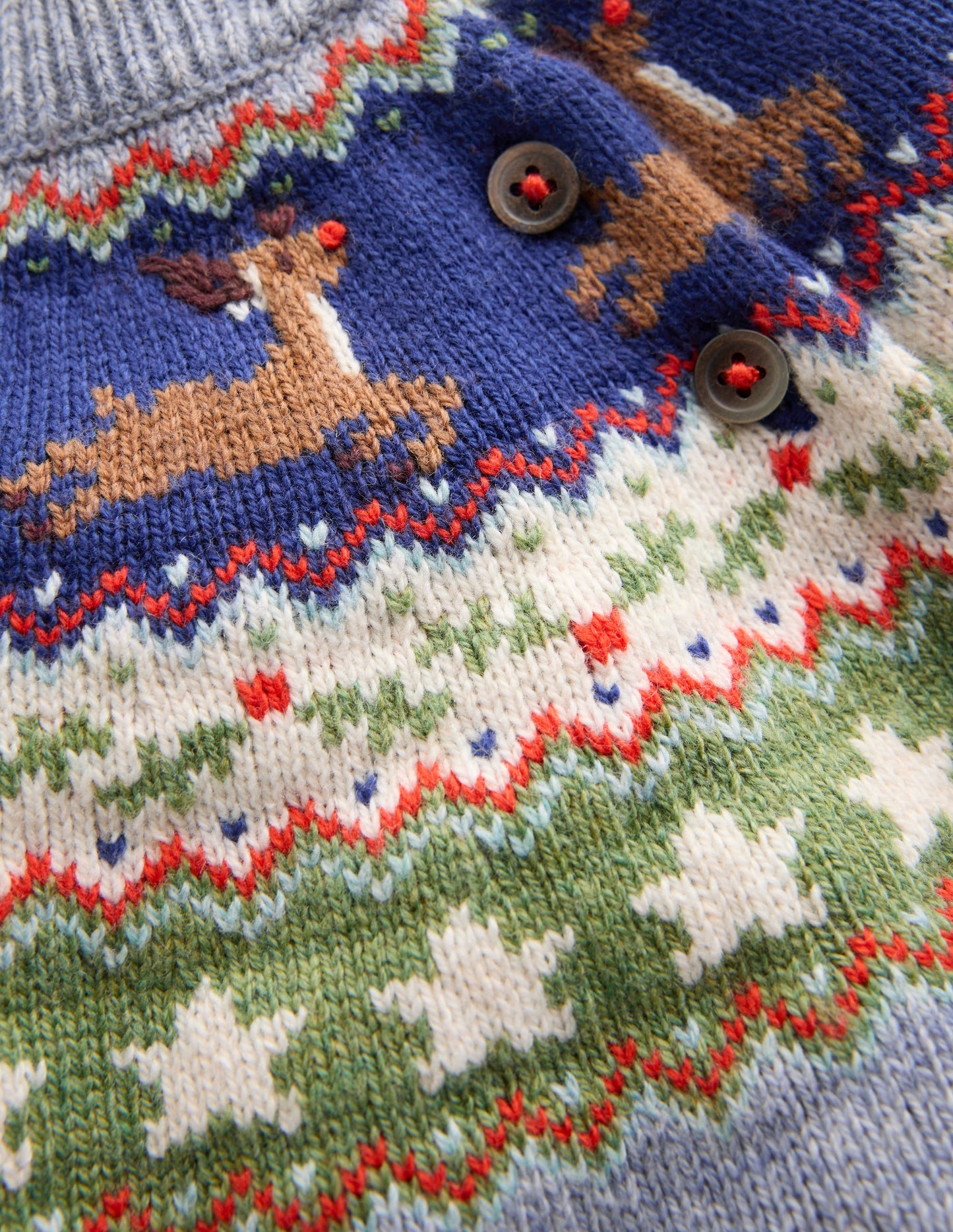 Fair isle Sweater-Blue Festive Reindeer