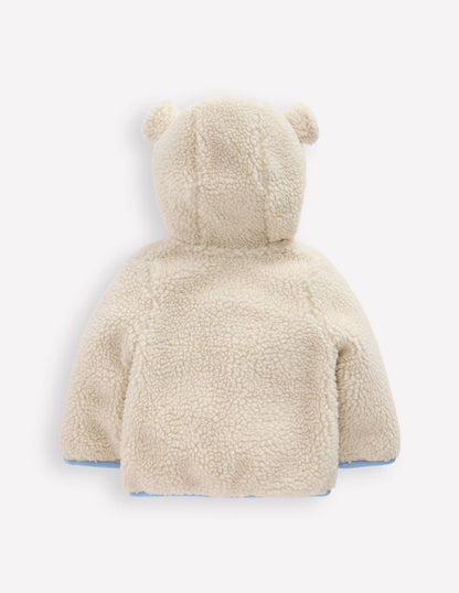 Girls Novelty Cosy Borg Jacket-Oatmeal Bears-2