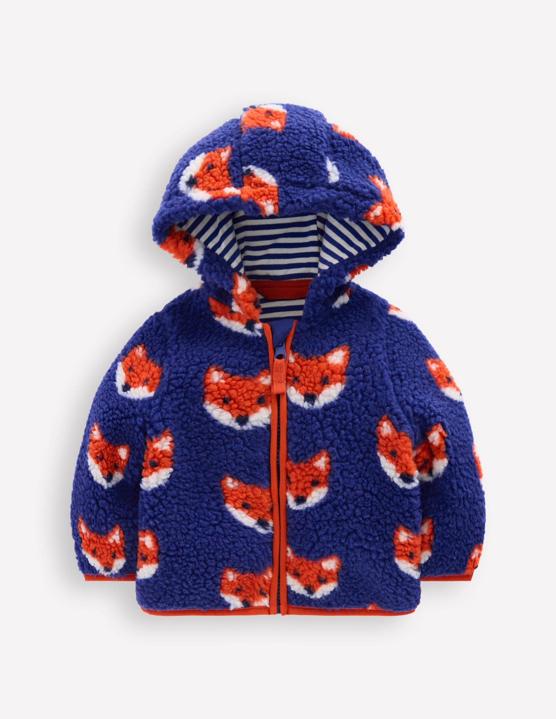 Boys Novelty Cosy Borg Jacket-Blue Foxes-1