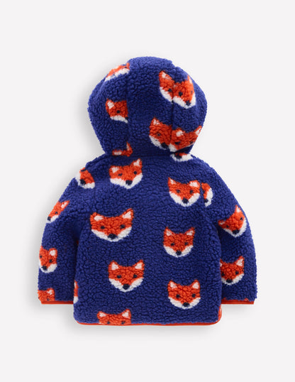Boys Novelty Cosy Borg Jacket-Blue Foxes-2
