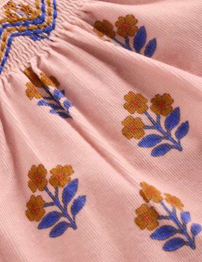 Woven Co-ord Play set-Pink Vintage Woodblock-3