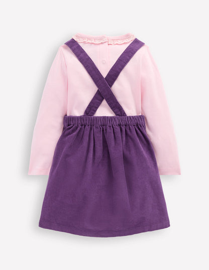 Embroidered Woven Pinnie Set-Mystic Purple-2