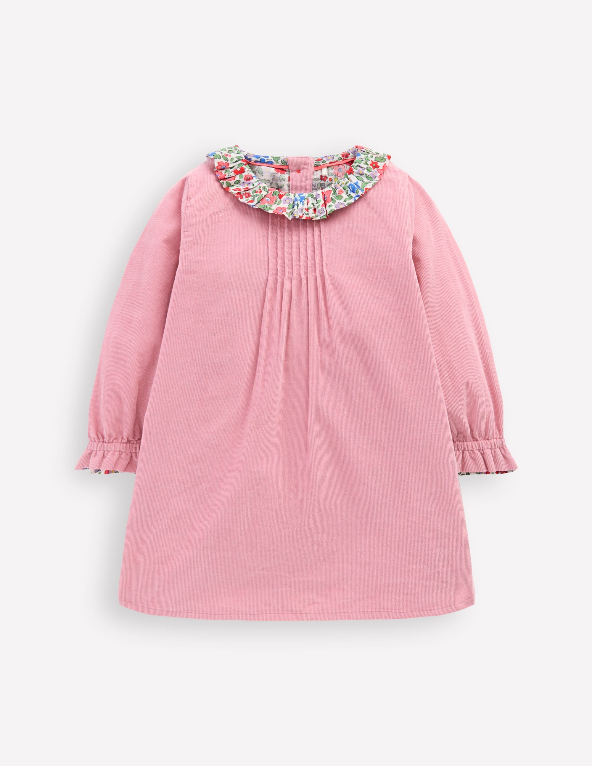 Frill Neck Woven Dress-Rose Pink - Image 1
