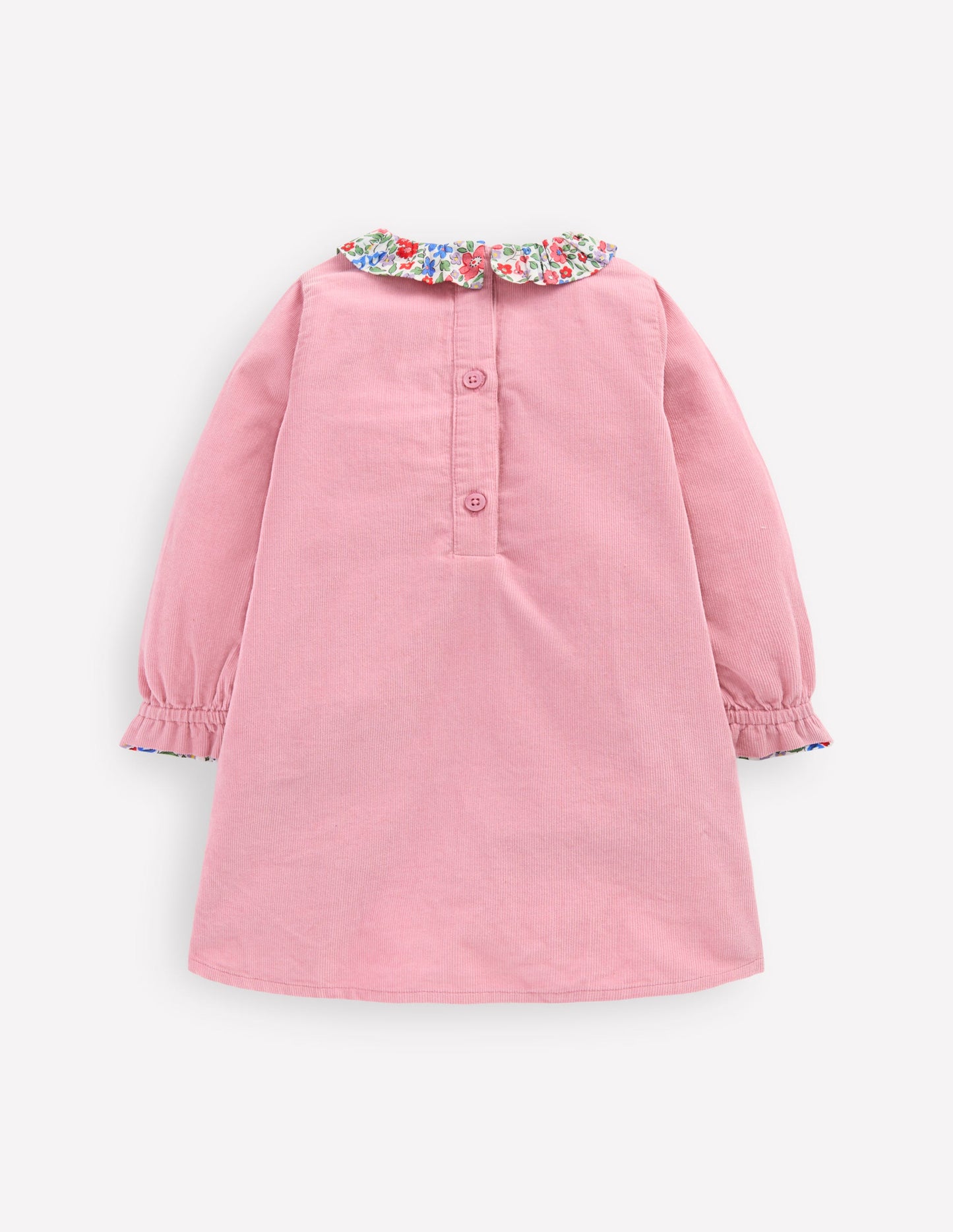 Frill Neck Woven Dress-Rose Pink